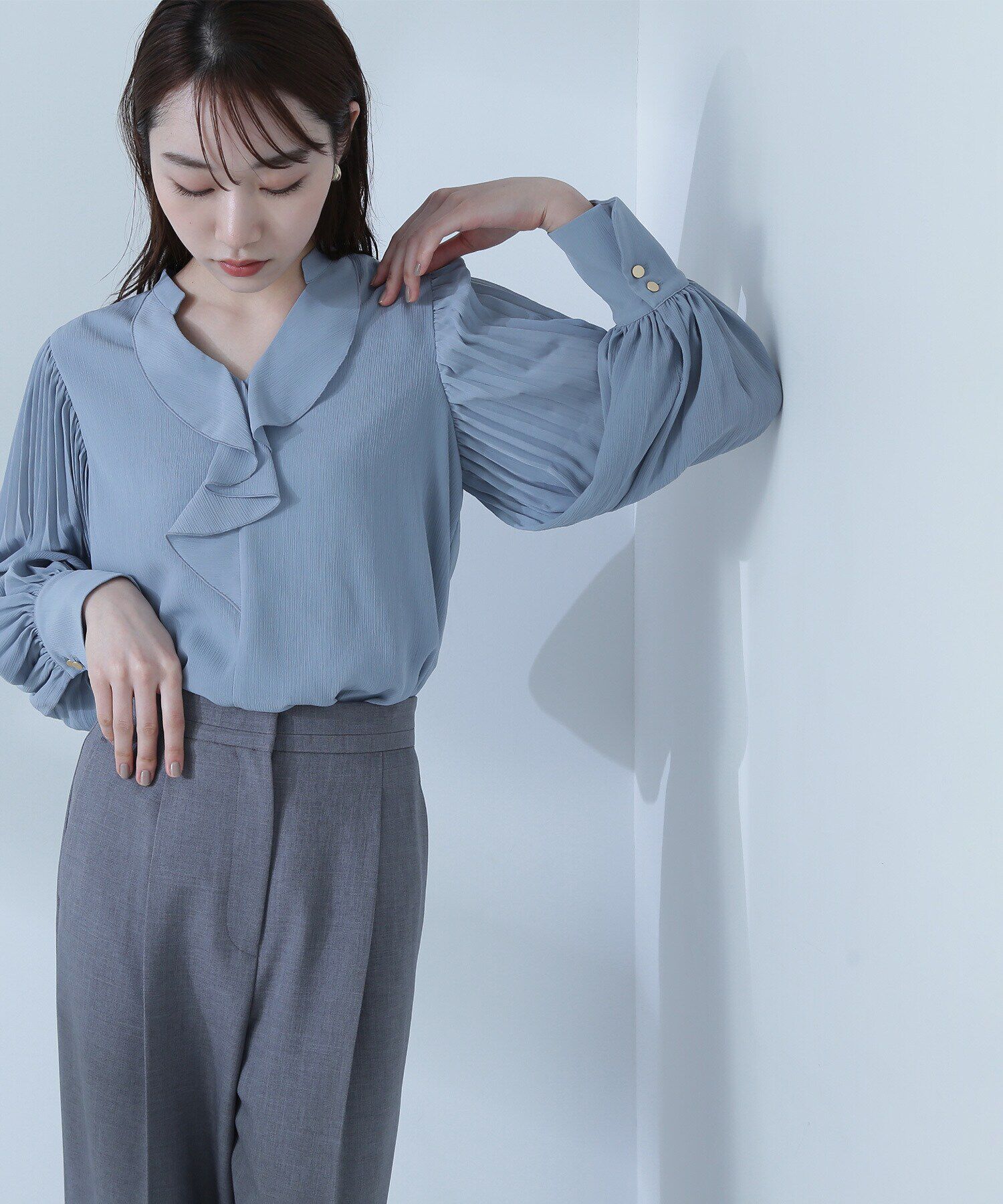  「ラッフルフリル楊柳ブラウス」|シャツ・ブラウス|