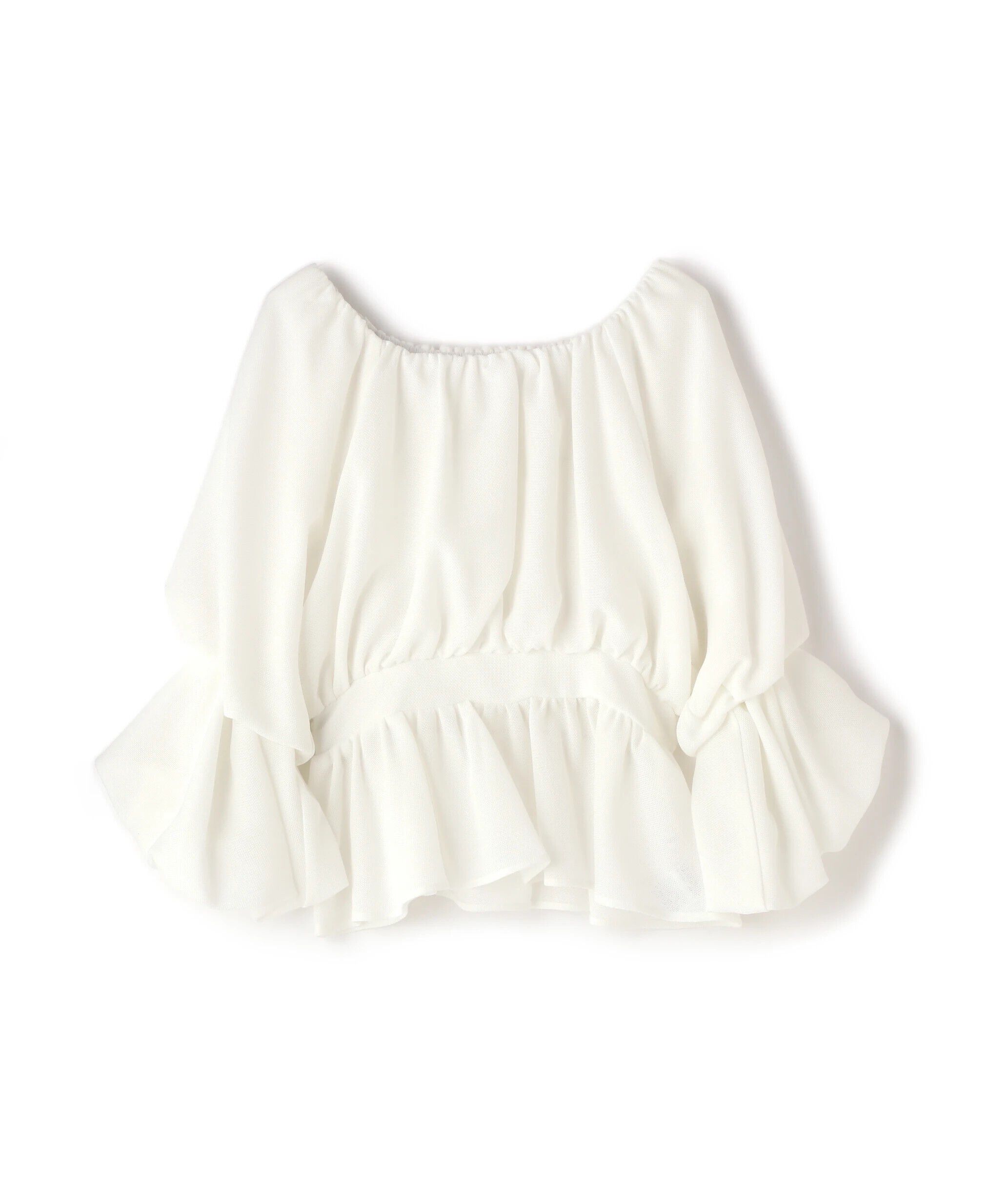  「メッシュペプラムギャザーブラウス」|シャツ・ブラウス|