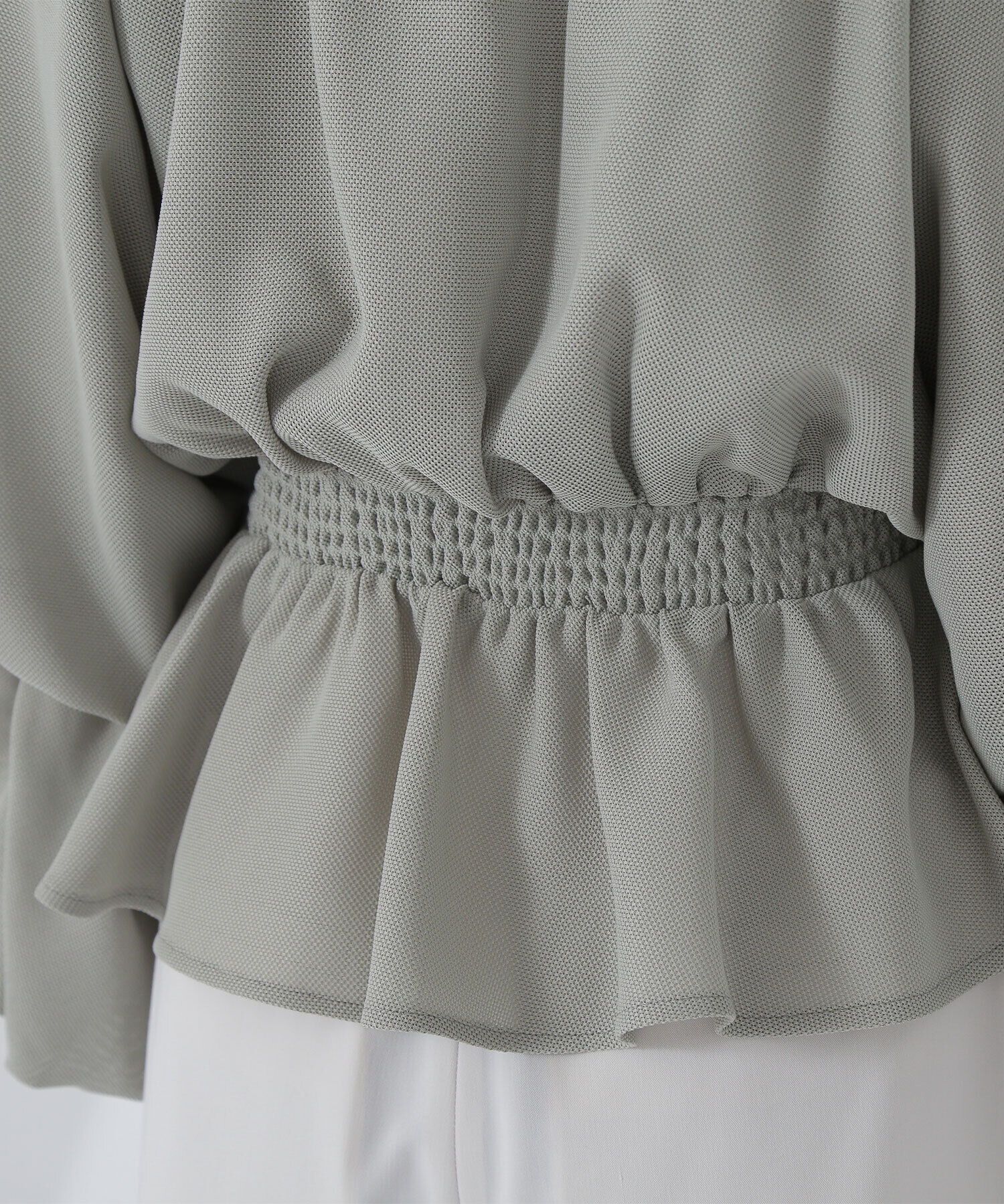  「メッシュペプラムギャザーブラウス」|シャツ・ブラウス|