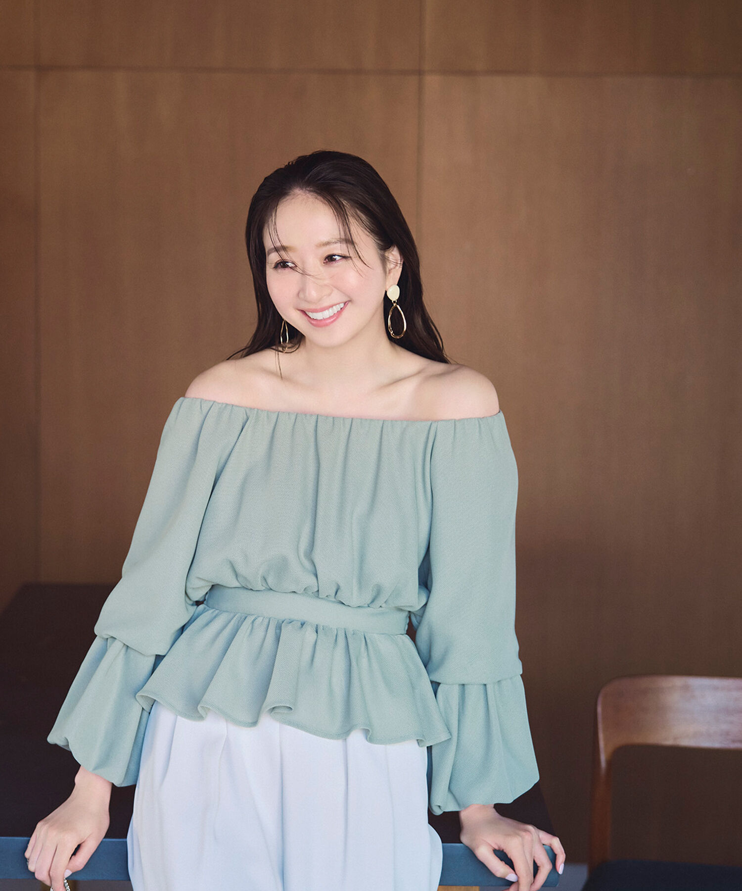  「メッシュペプラムギャザーブラウス」|シャツ・ブラウス|