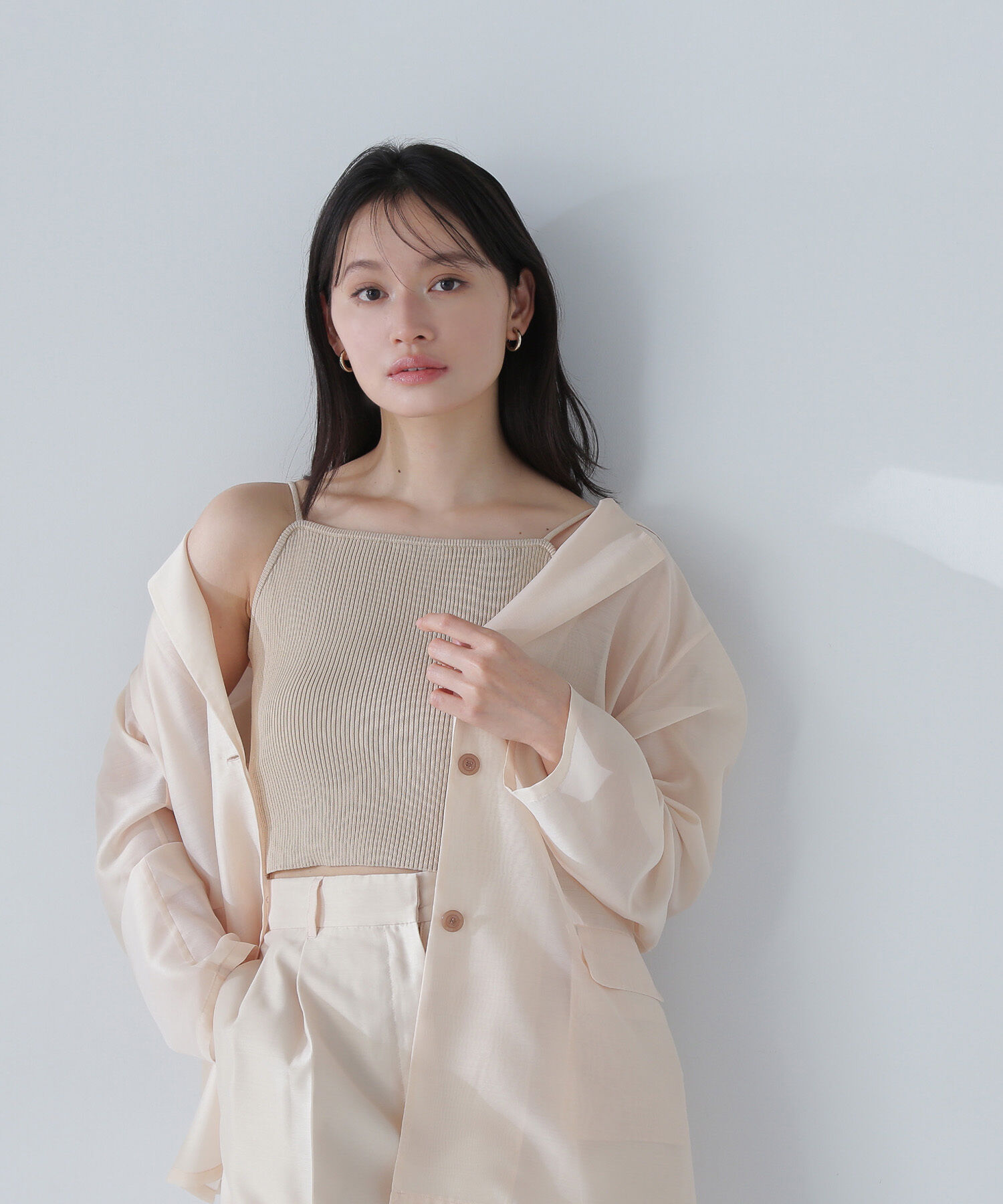  「クロップドニットキャミビスチェ」|ニット・セーター|