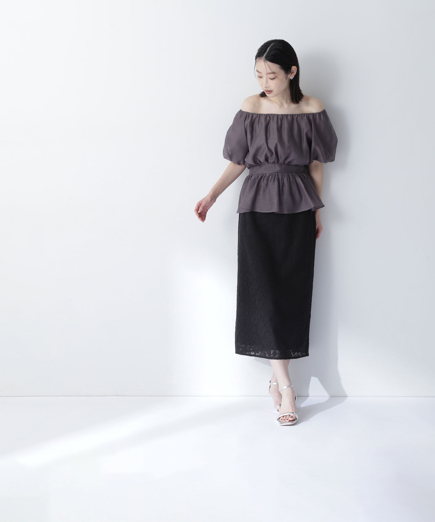  「シアーギャザーペプラムブラウス」|シャツ・ブラウス|