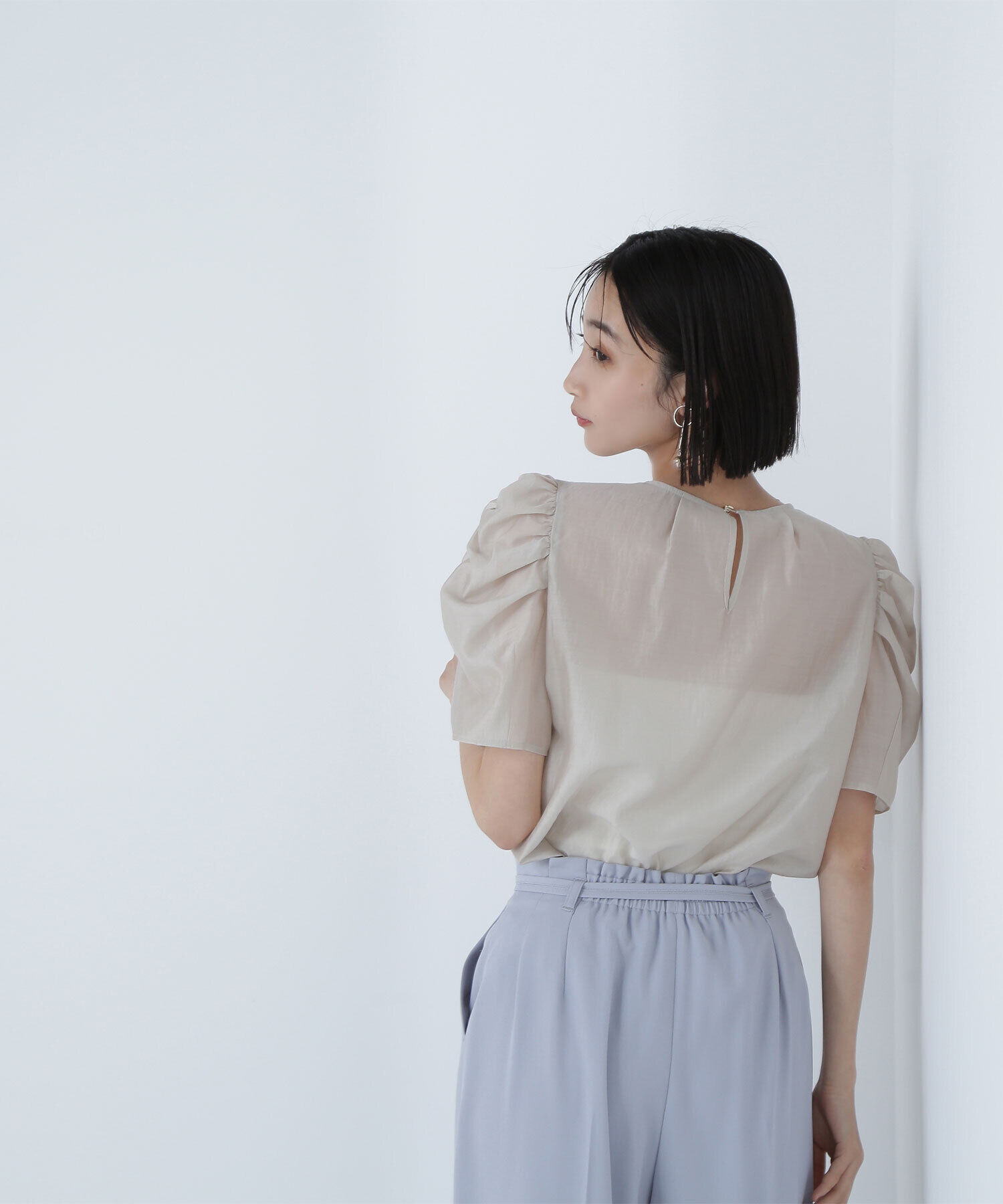  「ギャザースリーブシアーブラウス」|シャツ・ブラウス|