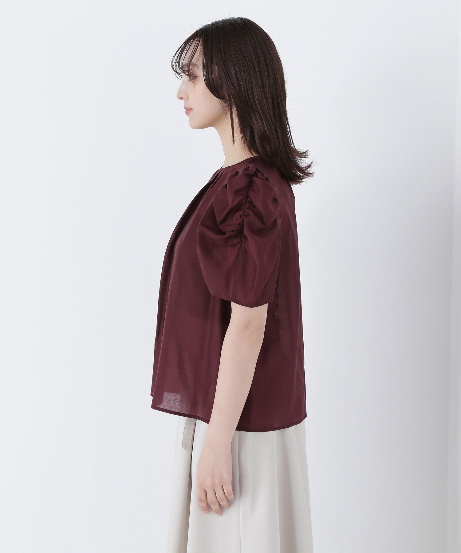  「ギャザースリーブシアーブラウス」|シャツ・ブラウス|