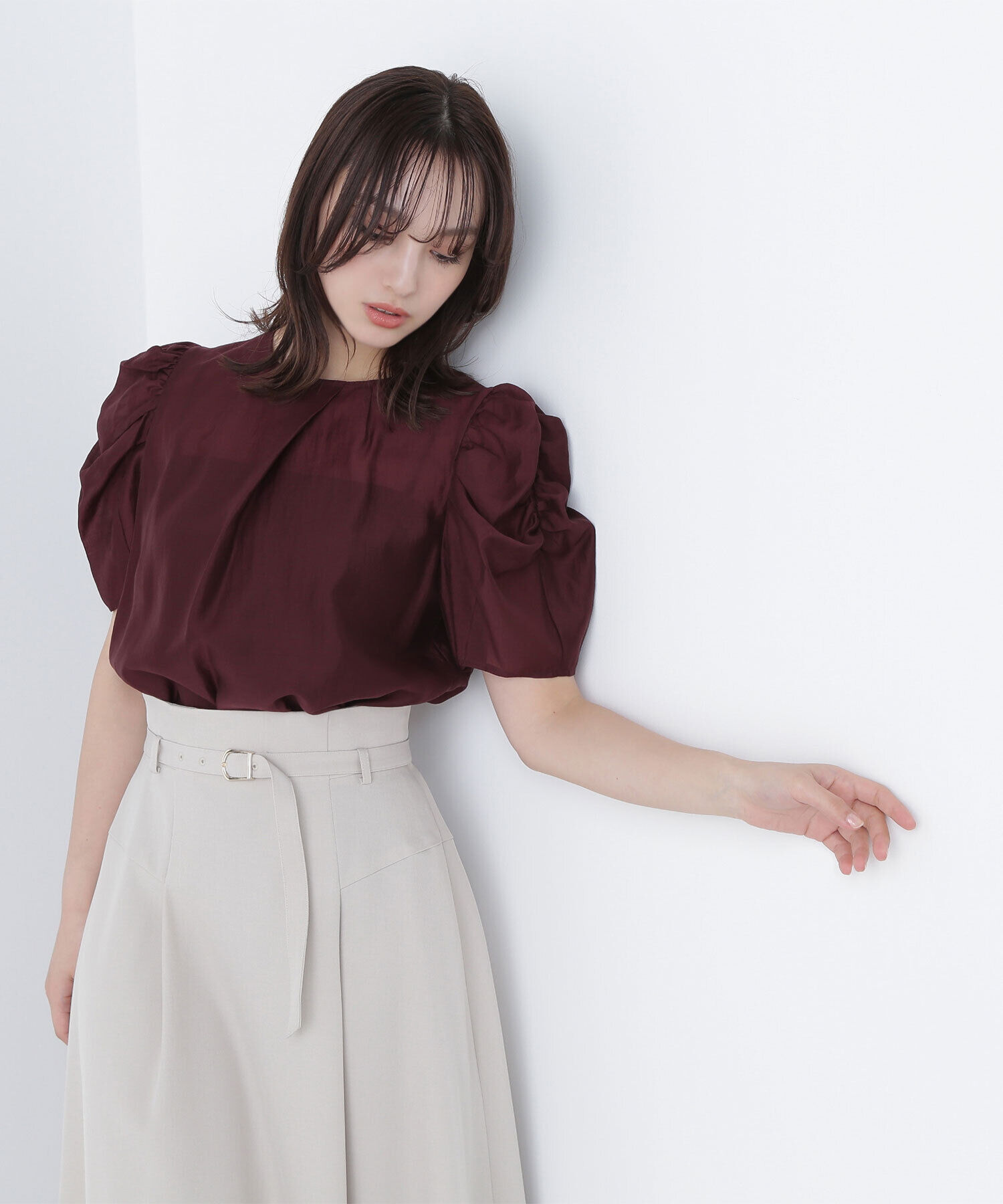  「ギャザースリーブシアーブラウス」|シャツ・ブラウス|