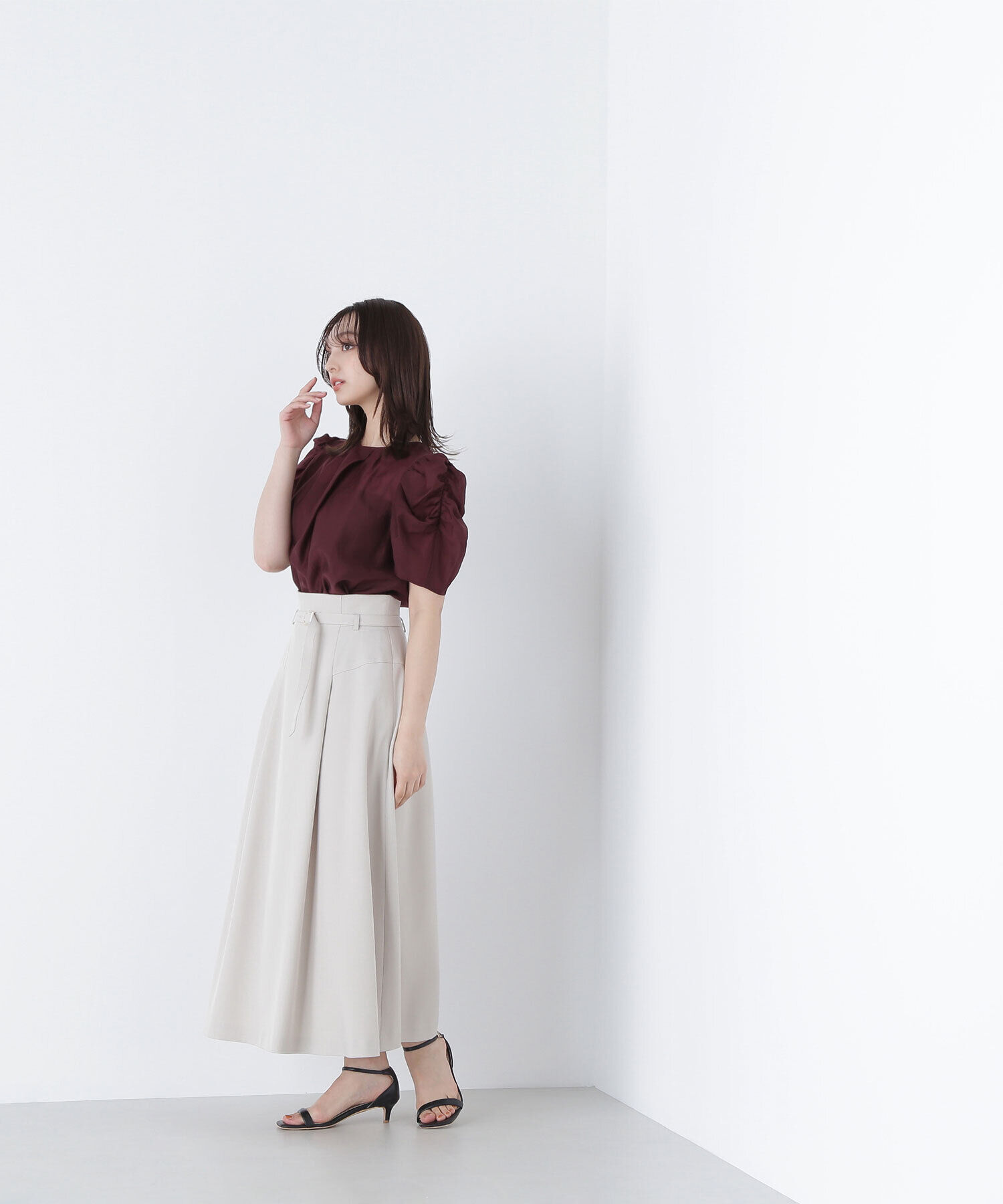  「ギャザースリーブシアーブラウス」|シャツ・ブラウス|