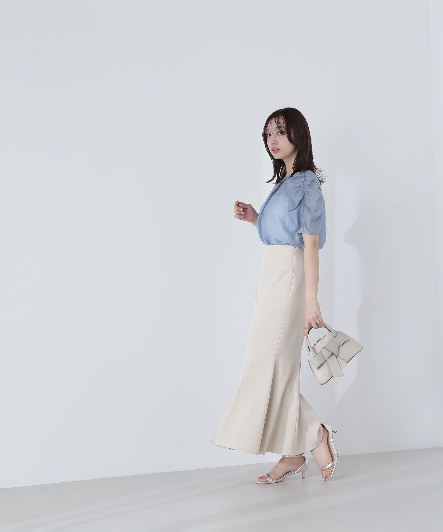  「ギャザースリーブシアーブラウス」|シャツ・ブラウス|