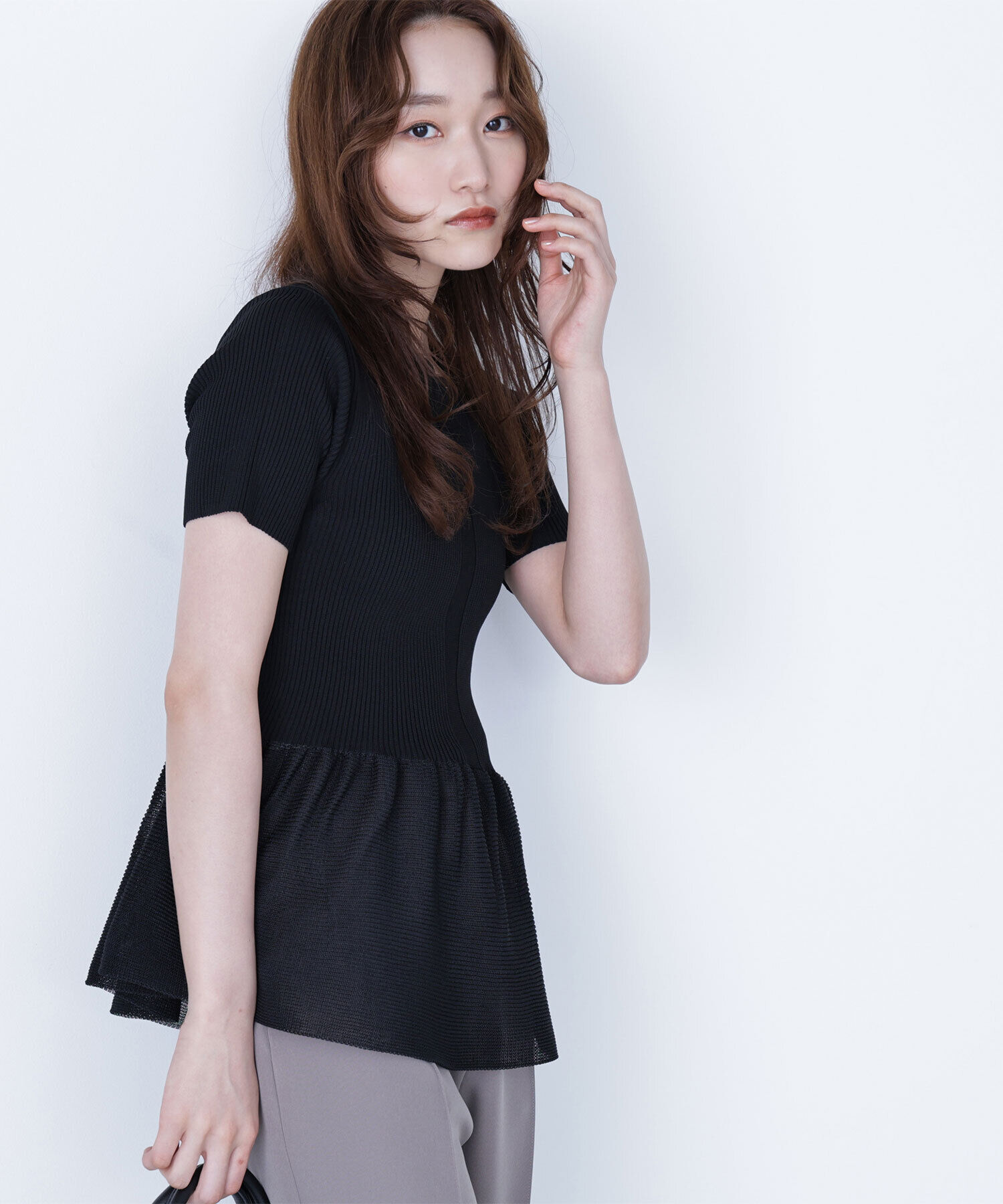  「シアーペプラムフォルムニット」|ニット・セーター|