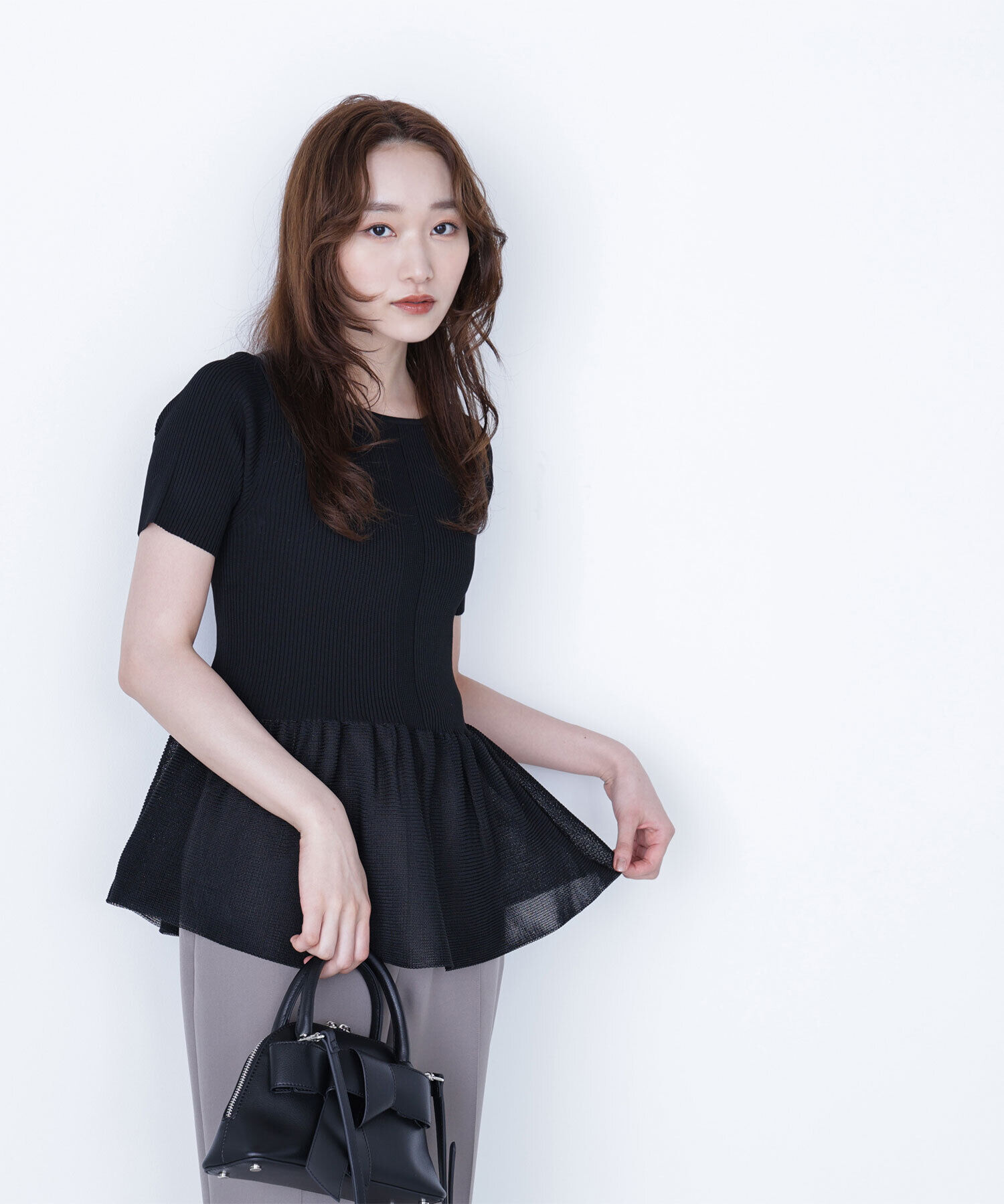  「シアーペプラムフォルムニット」|ニット・セーター|