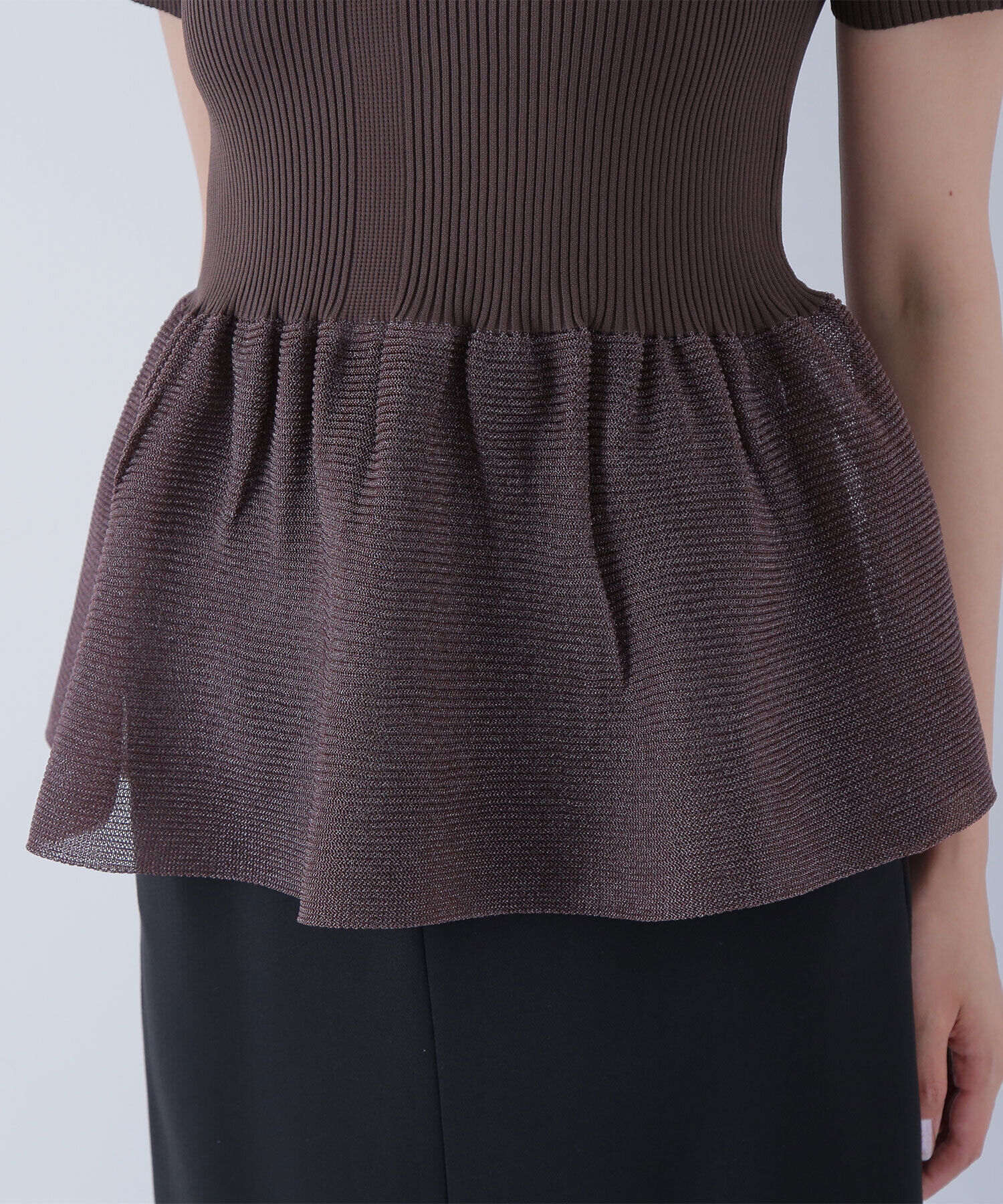  「シアーペプラムフォルムニット」|ニット・セーター|