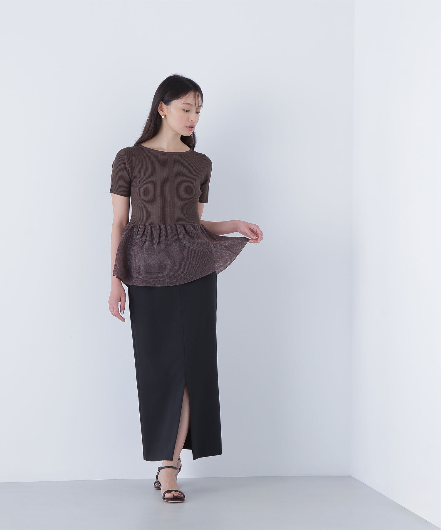  「シアーペプラムフォルムニット」|ニット・セーター|