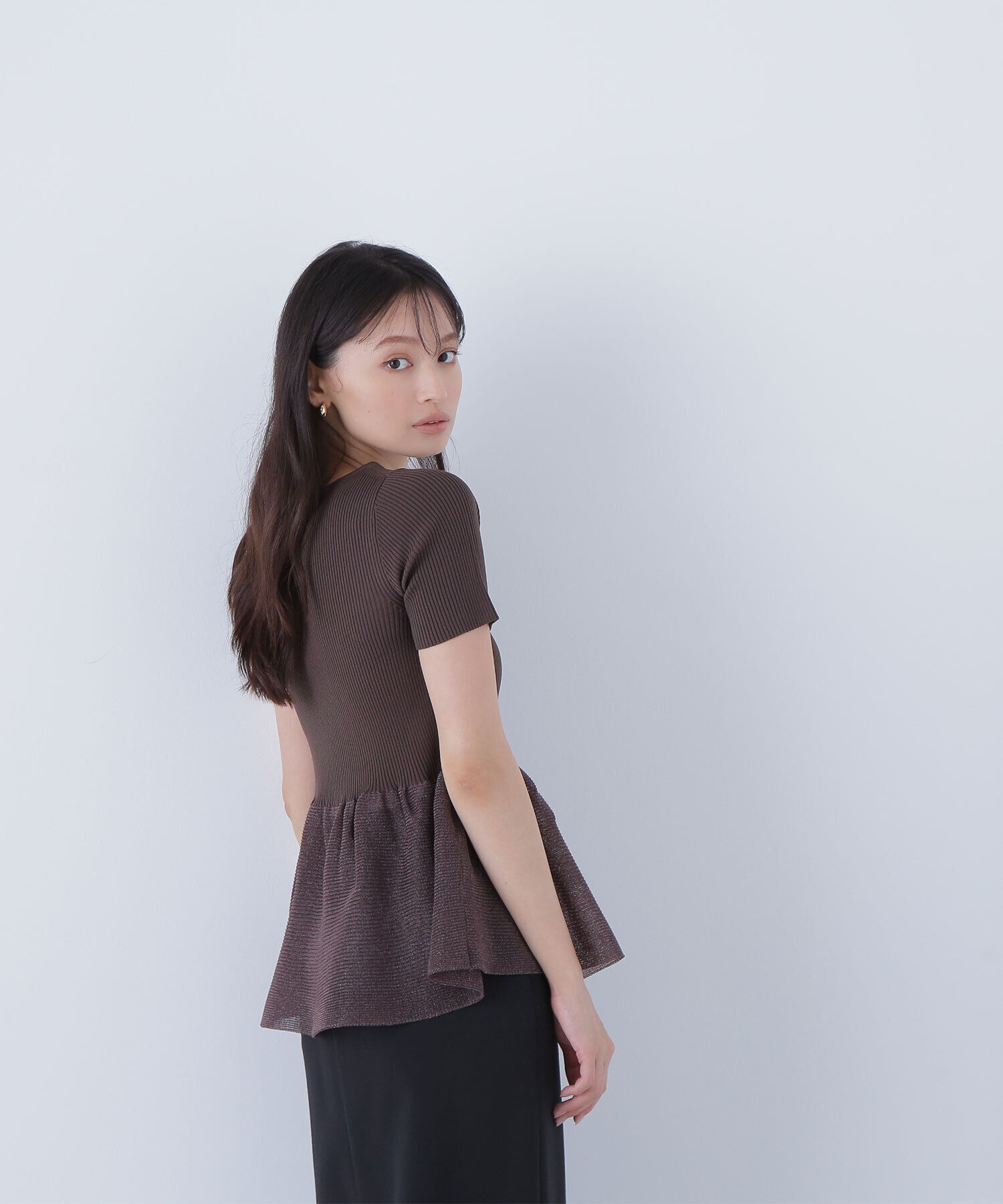  「シアーペプラムフォルムニット」|ニット・セーター|