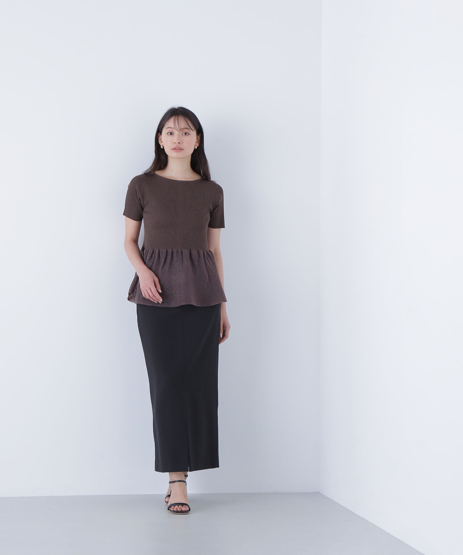  「シアーペプラムフォルムニット」|ニット・セーター|