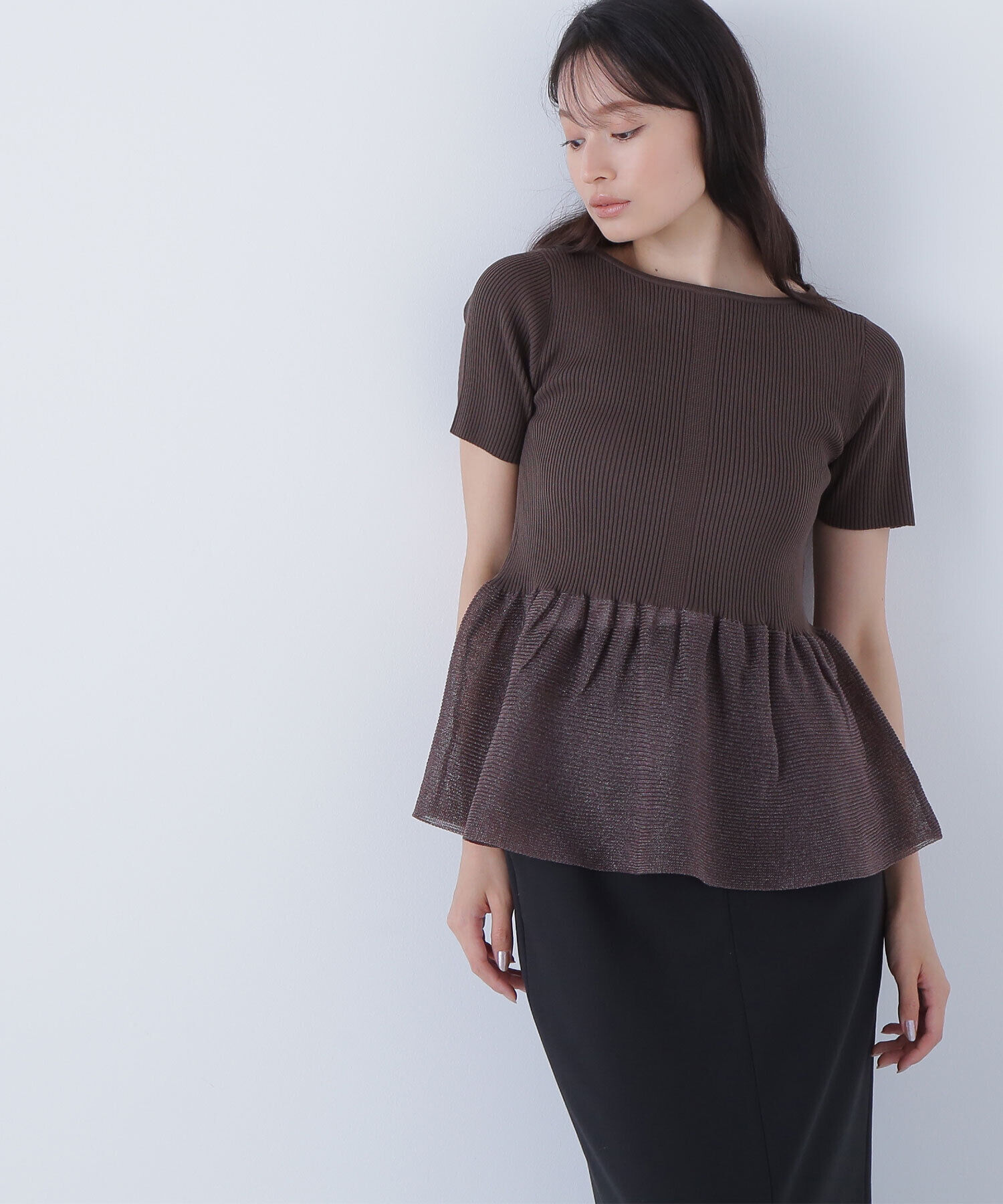  「シアーペプラムフォルムニット」|ニット・セーター|