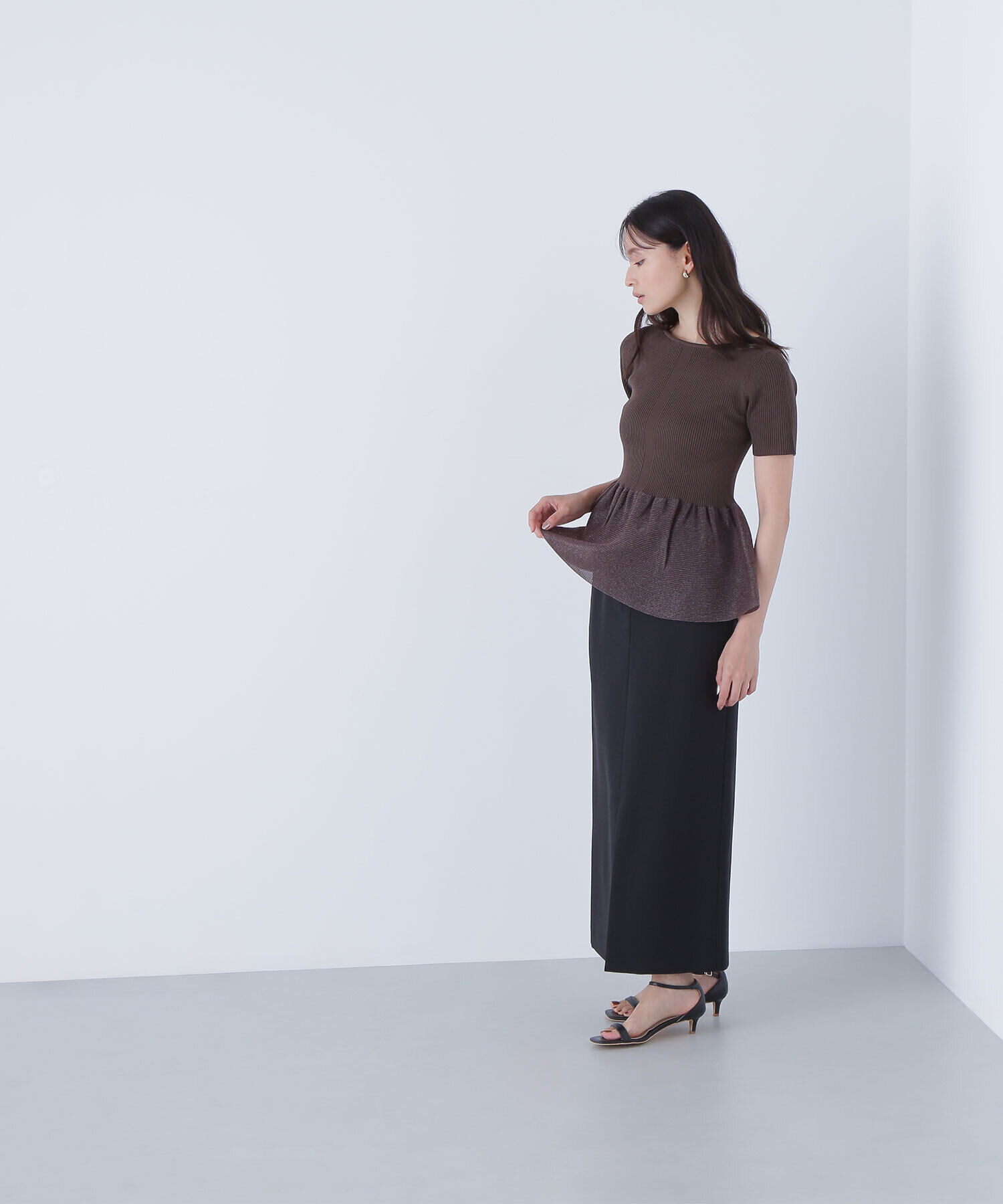  「シアーペプラムフォルムニット」|ニット・セーター|