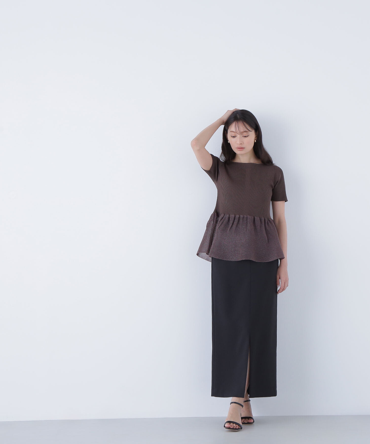  「シアーペプラムフォルムニット」|ニット・セーター|