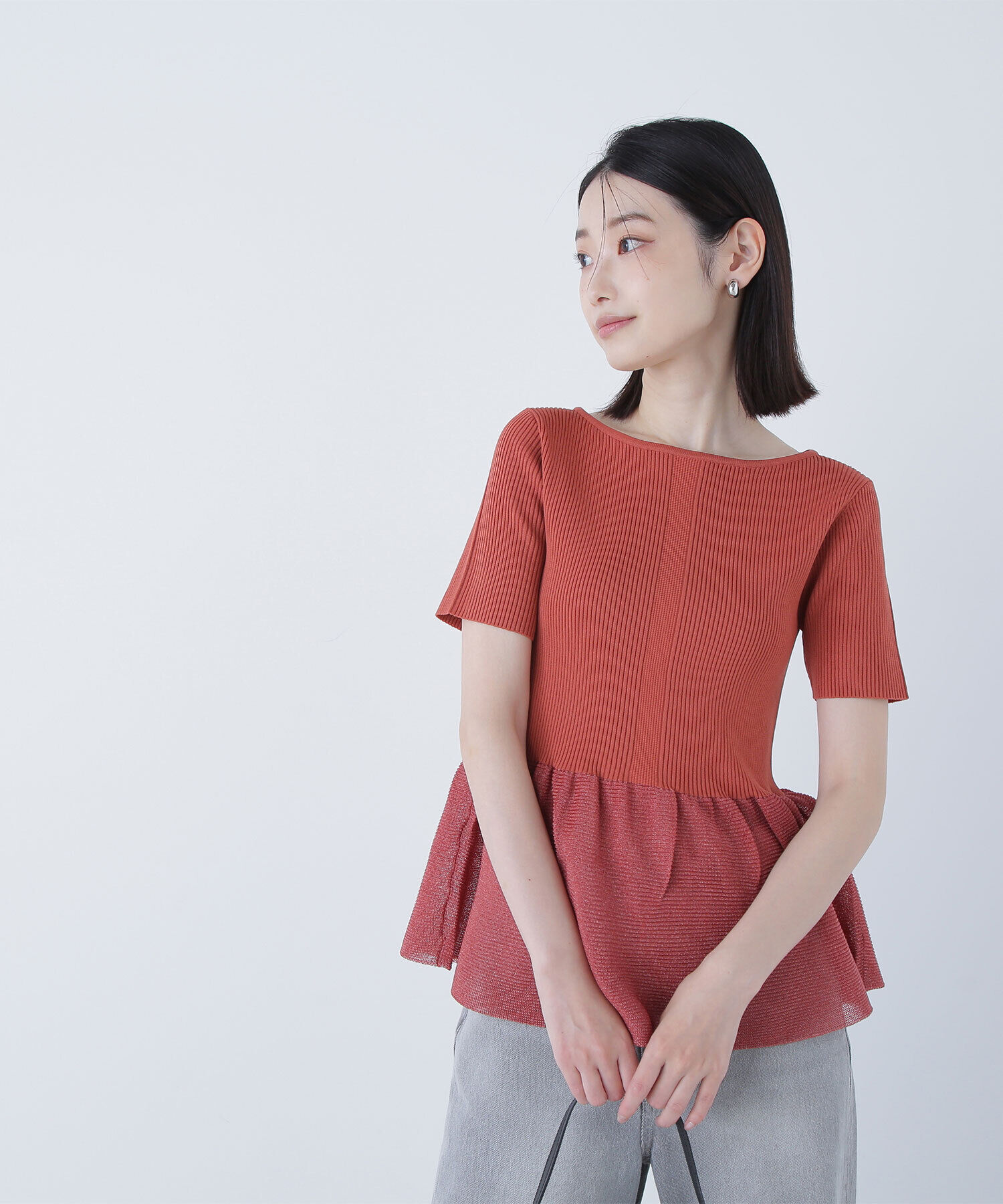  「シアーペプラムフォルムニット」|ニット・セーター|