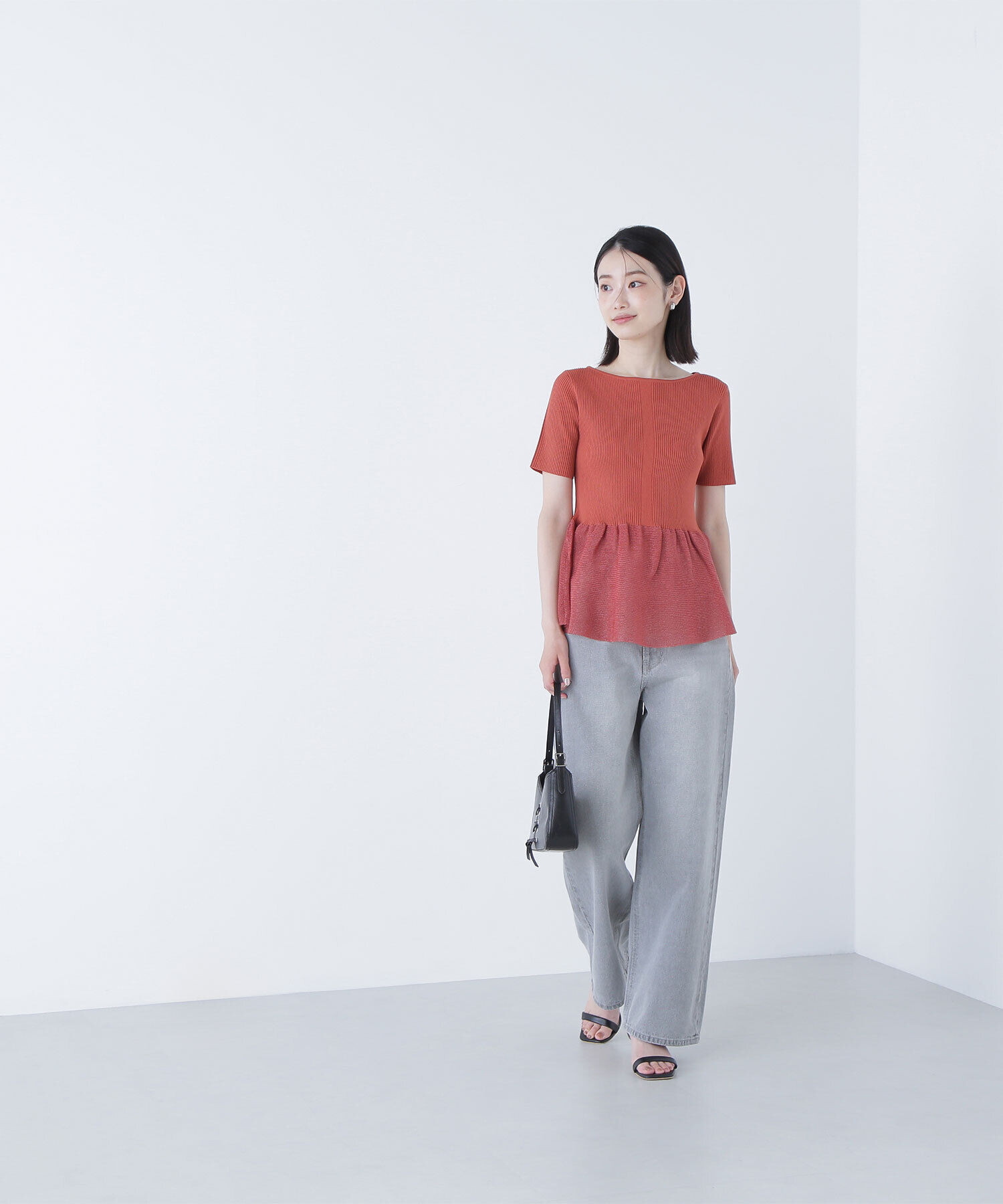  「シアーペプラムフォルムニット」|ニット・セーター|