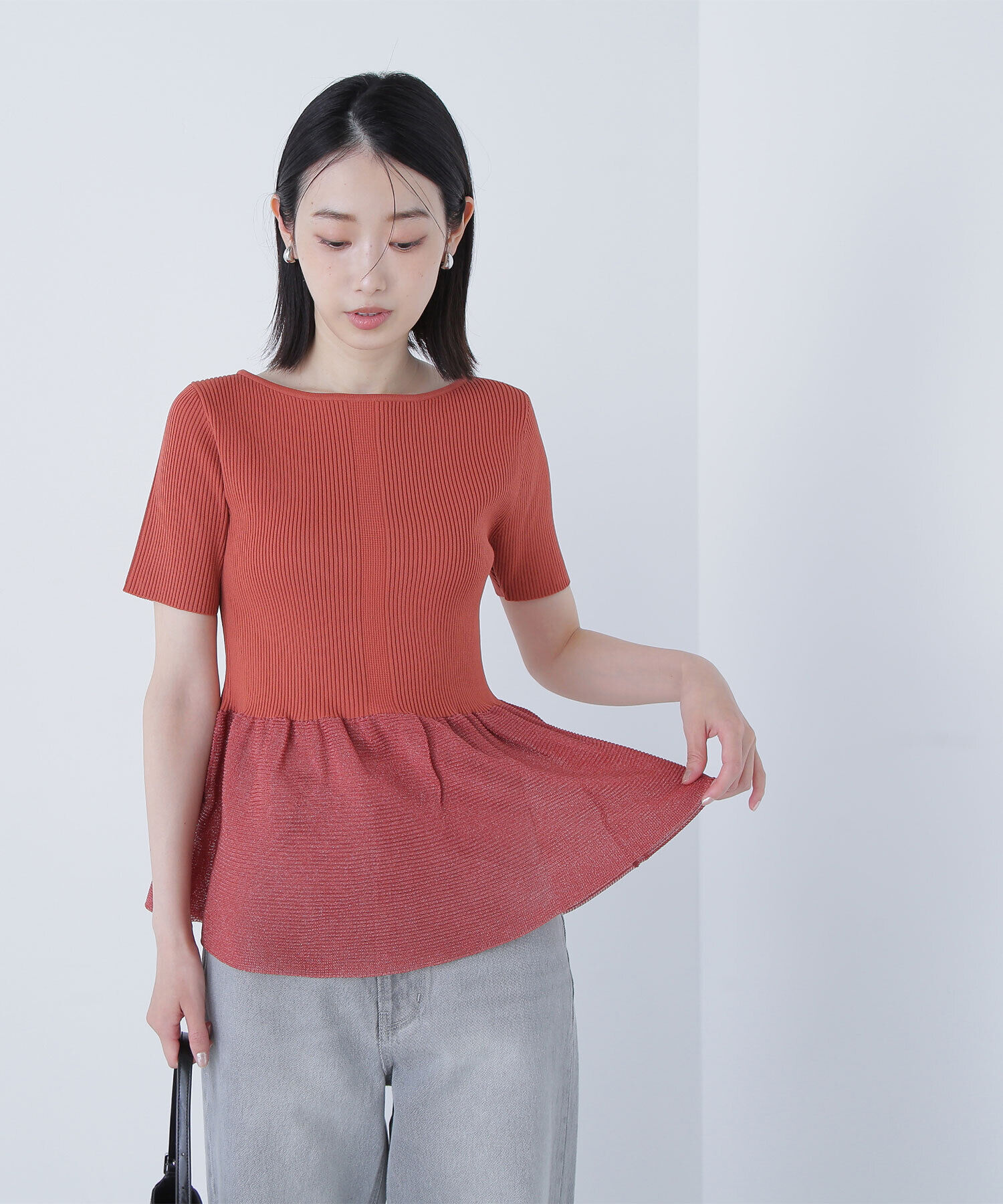  「シアーペプラムフォルムニット」|ニット・セーター|