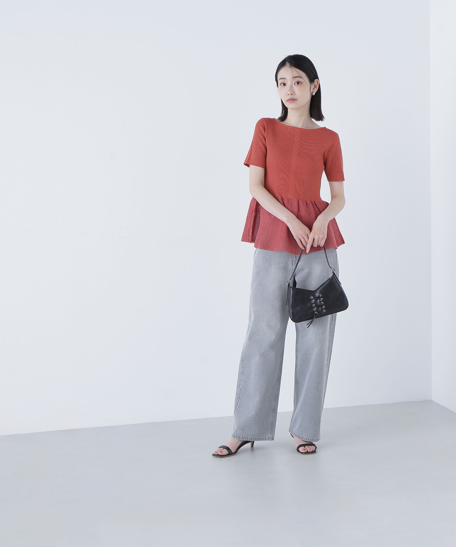  「シアーペプラムフォルムニット」|ニット・セーター|