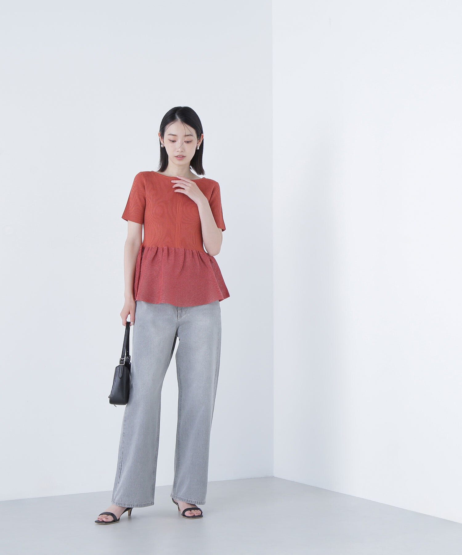  「シアーペプラムフォルムニット」|ニット・セーター|