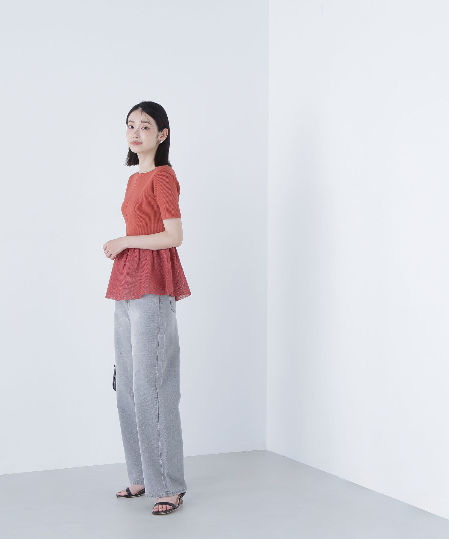  「シアーペプラムフォルムニット」|ニット・セーター|