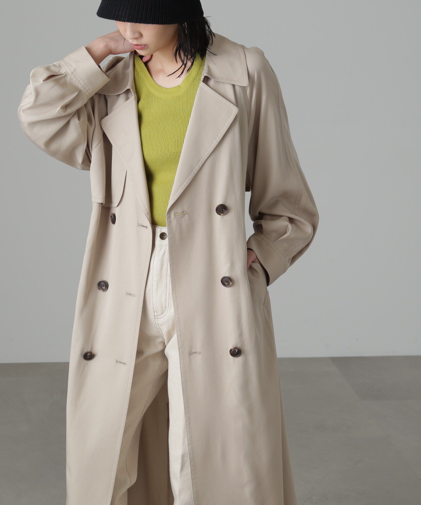  「[低身長サイズ/Sシリーズ]ルーズテロンチコート」|その他|ベージュ