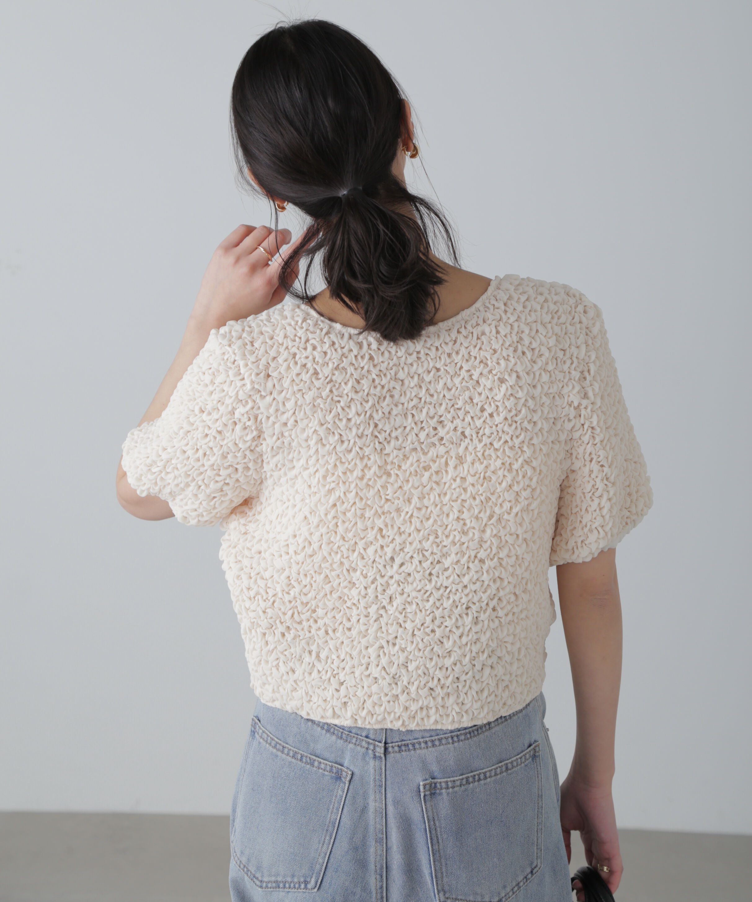  「前後2wayポコポコクロップドブラウス」|シャツ・ブラウス|