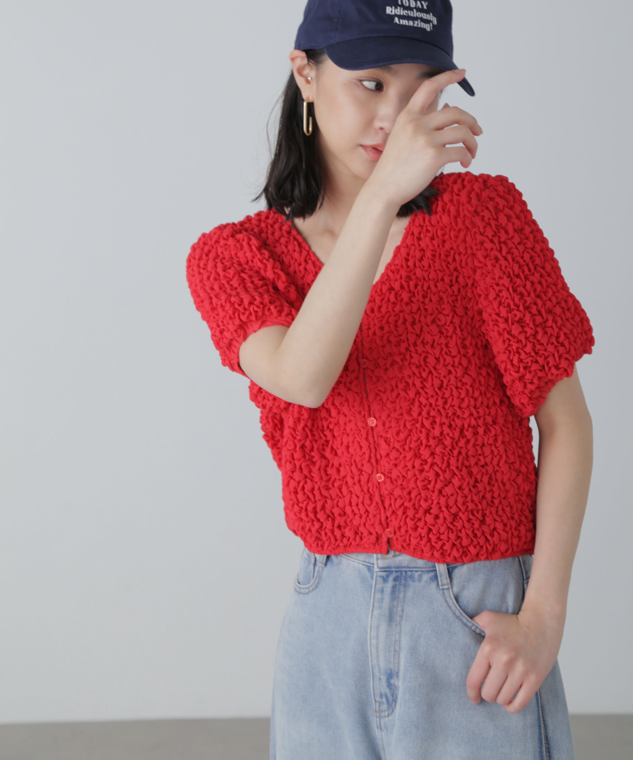  「前後2wayポコポコクロップドブラウス」|シャツ・ブラウス|