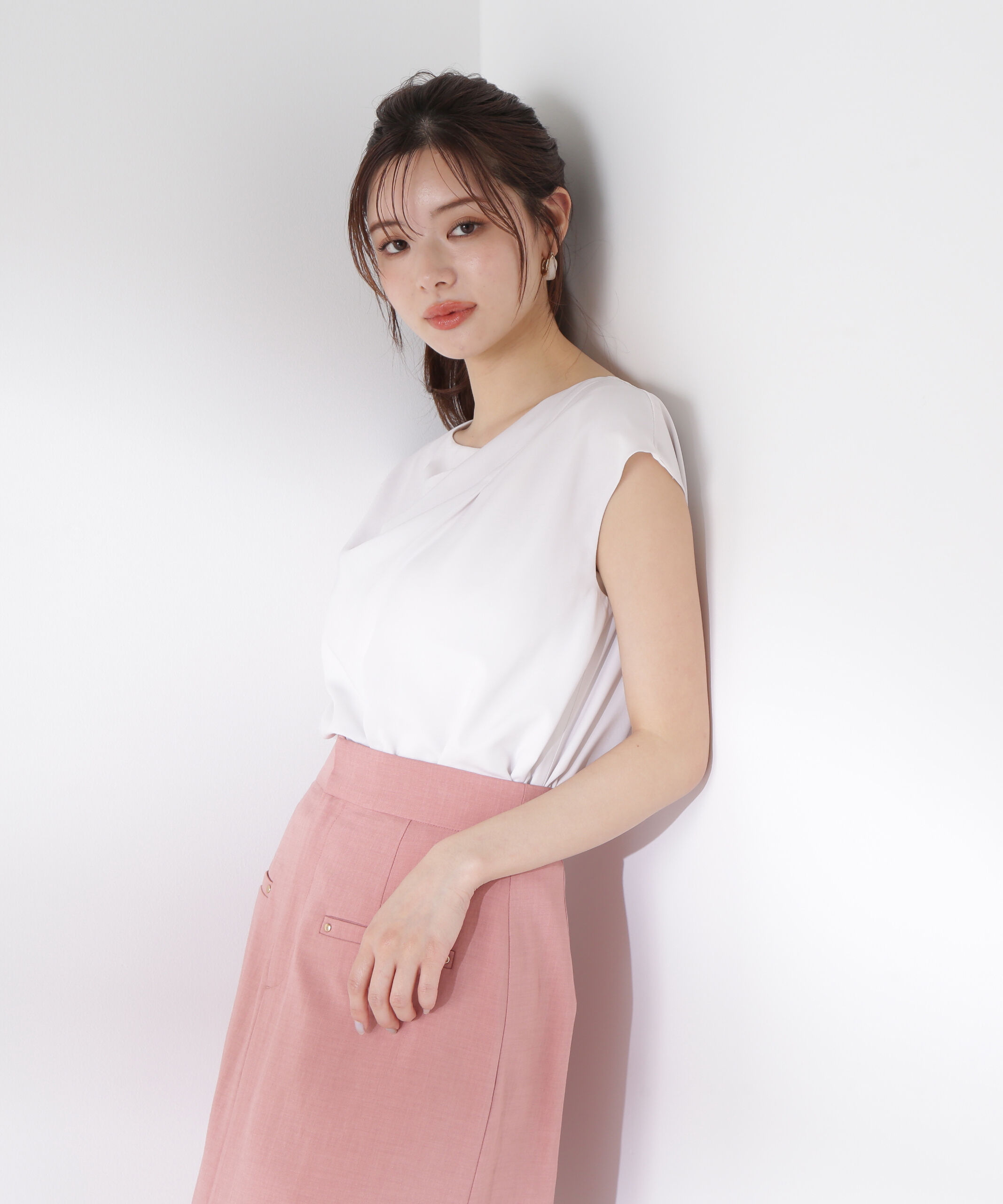 PROPORTION BODY DRESSING「ニュアンスネックフレンチスリーブブラウス」|シャツ・ブラウス|