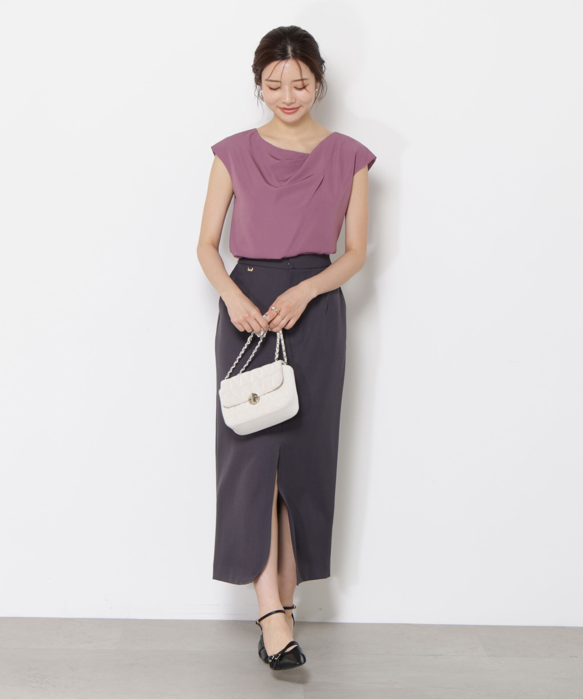 PROPORTION BODY DRESSING「ニュアンスネックフレンチスリーブブラウス」|シャツ・ブラウス|