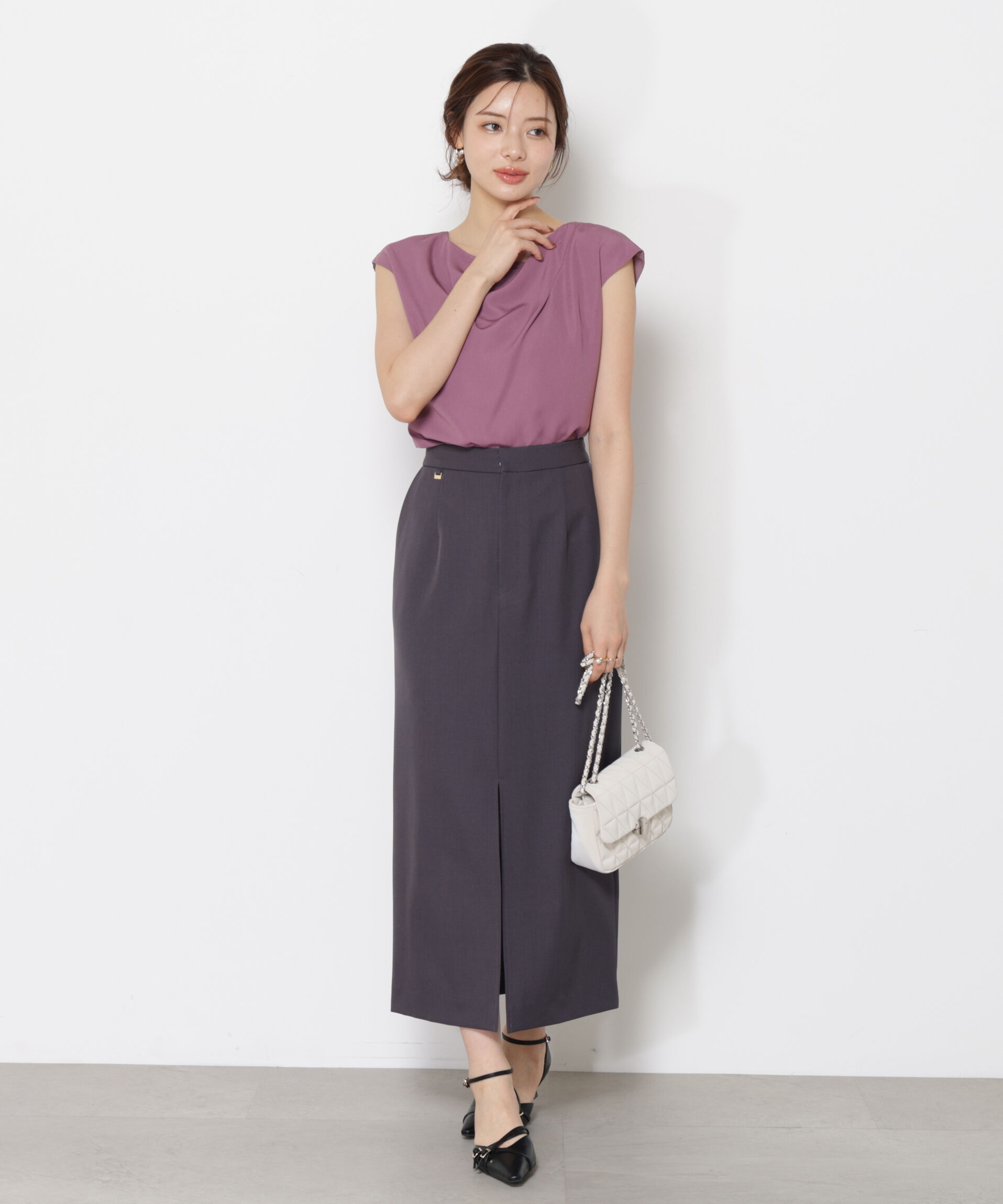 PROPORTION BODY DRESSING「ニュアンスネックフレンチスリーブブラウス」|シャツ・ブラウス|