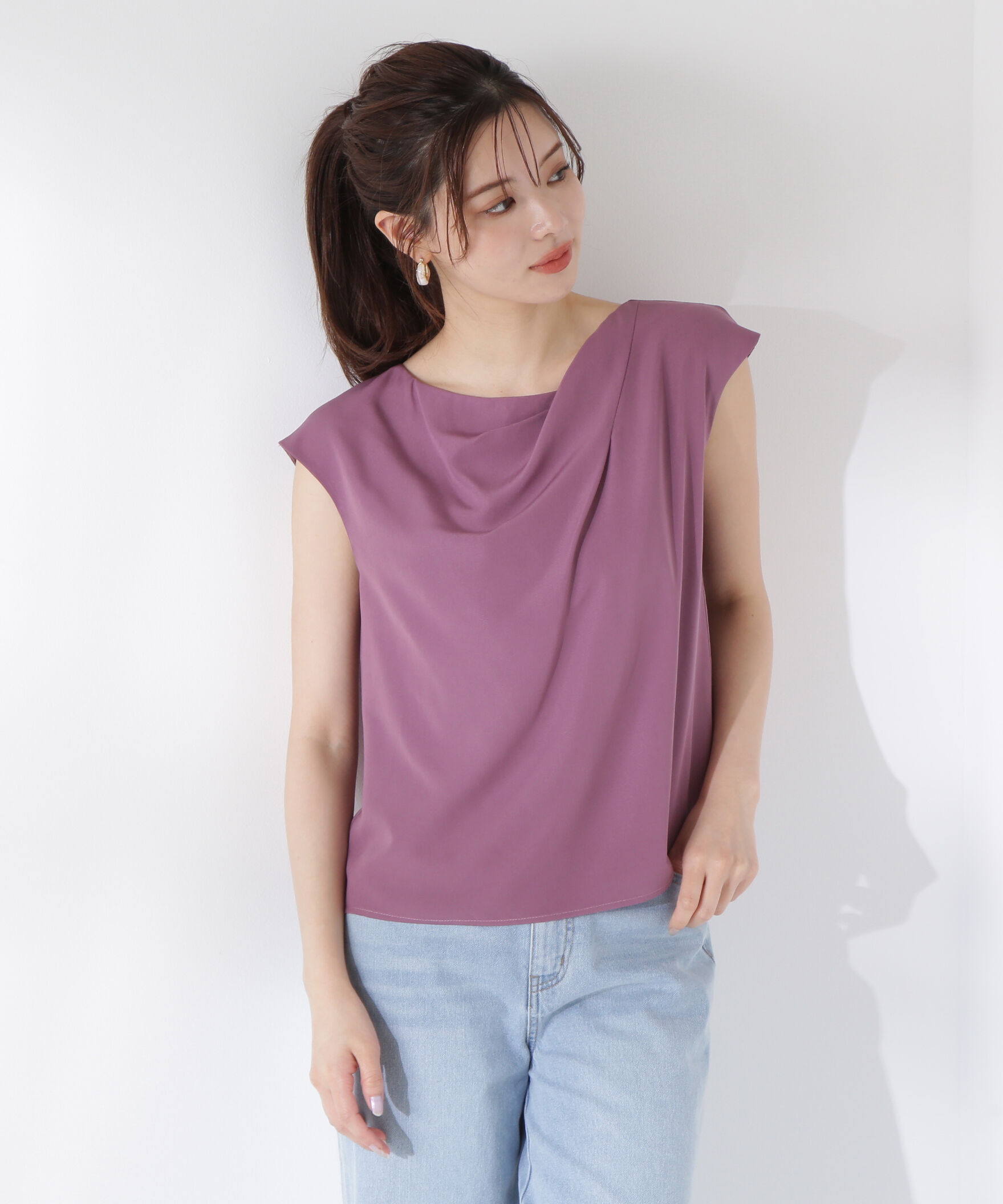 PROPORTION BODY DRESSING「ニュアンスネックフレンチスリーブブラウス」|シャツ・ブラウス|