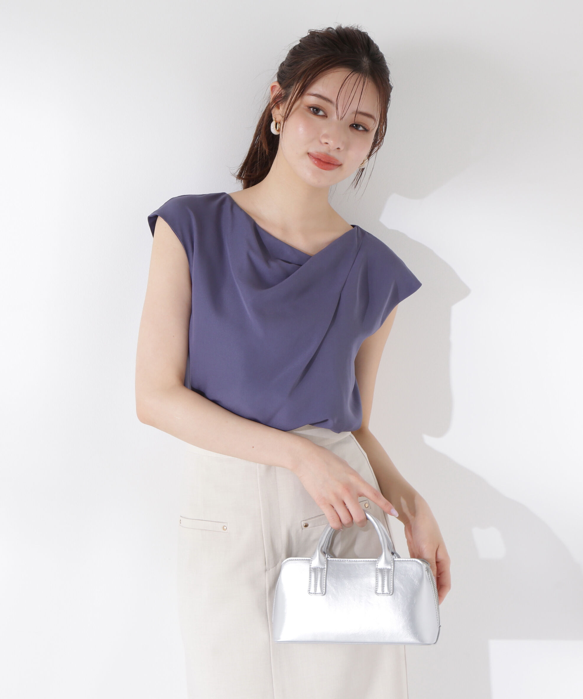 PROPORTION BODY DRESSING「ニュアンスネックフレンチスリーブブラウス」|シャツ・ブラウス|