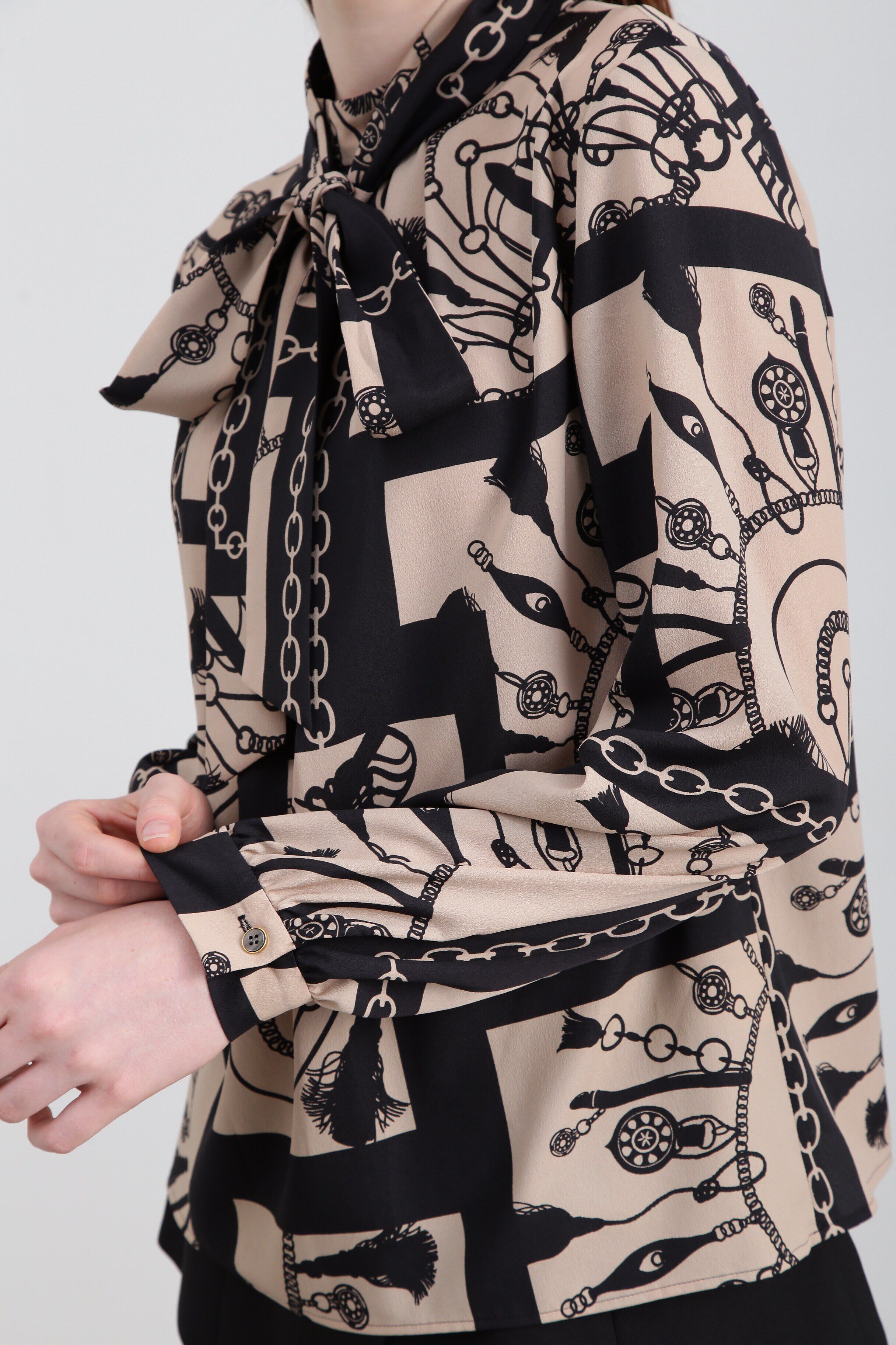  「◆コントラストプリントブラウス」|シャツ・ブラウス|