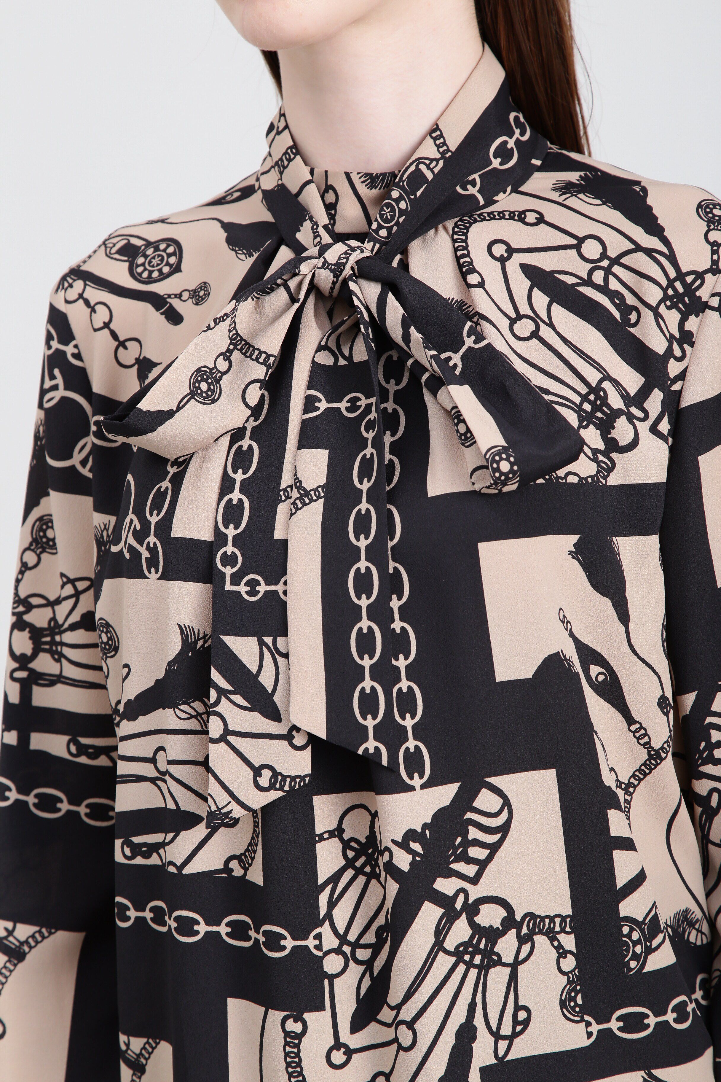  「◆コントラストプリントブラウス」|シャツ・ブラウス|