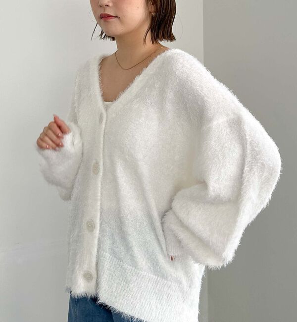 archives「ラメＭＩＸフェザーミドルニットカーディガン」|カーディガン|