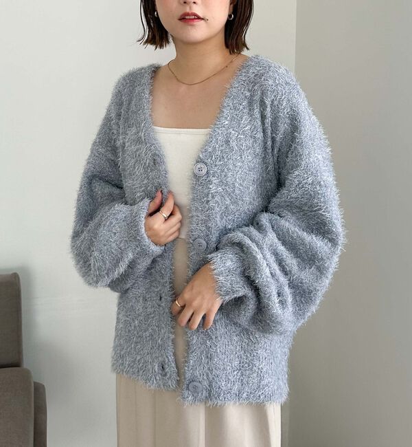 archives「ラメＭＩＸフェザーミドルニットカーディガン」|カーディガン|