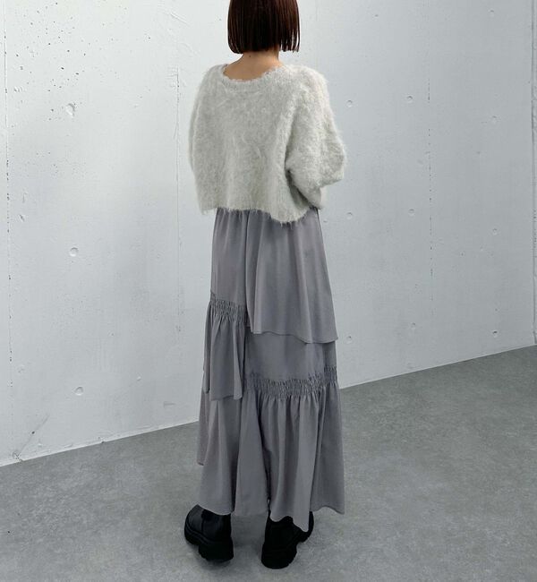 archives「マットサテンシャーリングティアードスカート」|スカート|