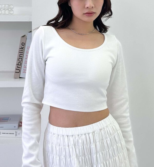 archives「カップ付クロップドテレコＴＯＰＳ／」|Tシャツ・カットソー|