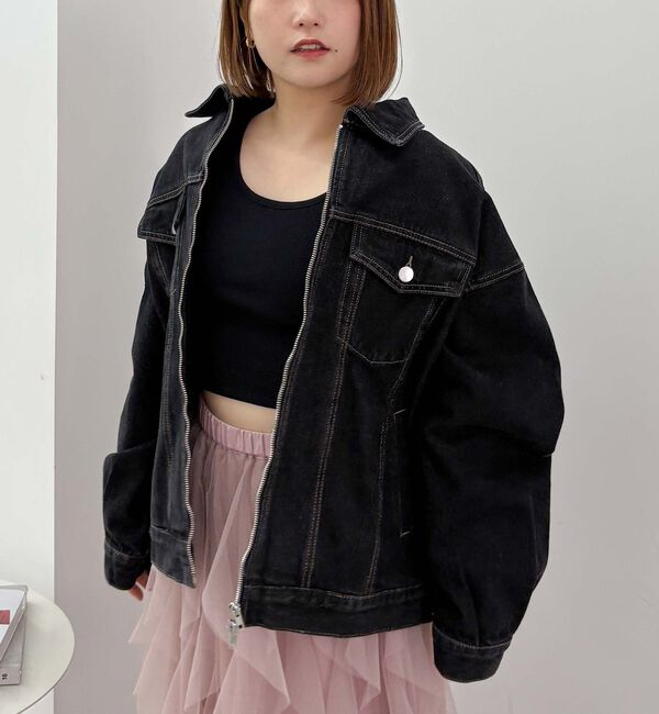 archives「カップ付クロップドテレコＴＯＰＳ／」|Tシャツ・カットソー|BLACK