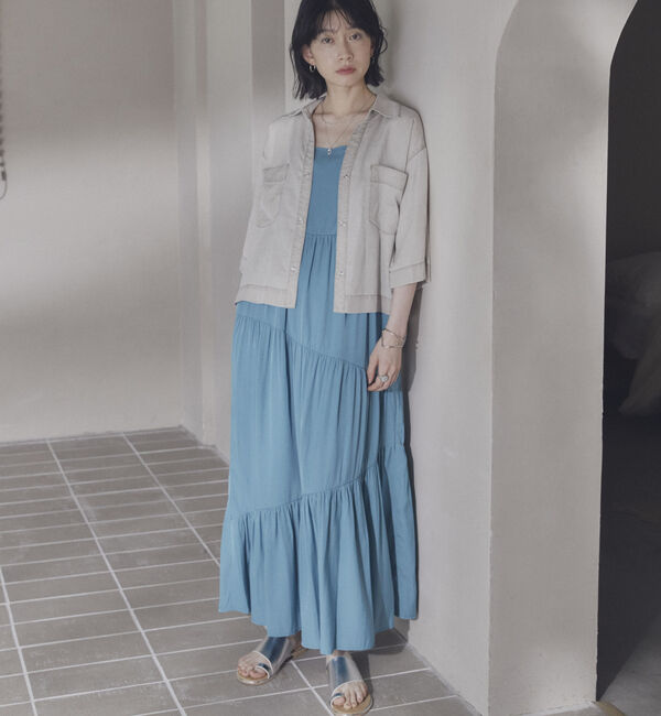 Doux archives「アシメティアードキャミワンピ」|ワンピース|BLUE