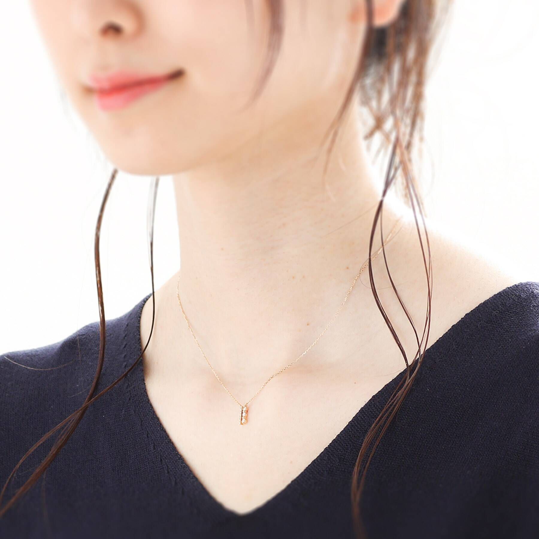 COCOSHNIK「K18ダイヤモンド パラレルセッティング ネックレス大」|ネックレス|