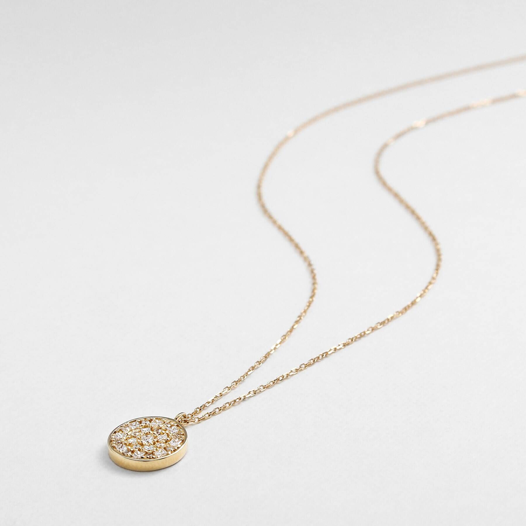 COCOSHNIK「K18ダイヤモンド プリンセスカット パヴェネックレス」|ネックレス|