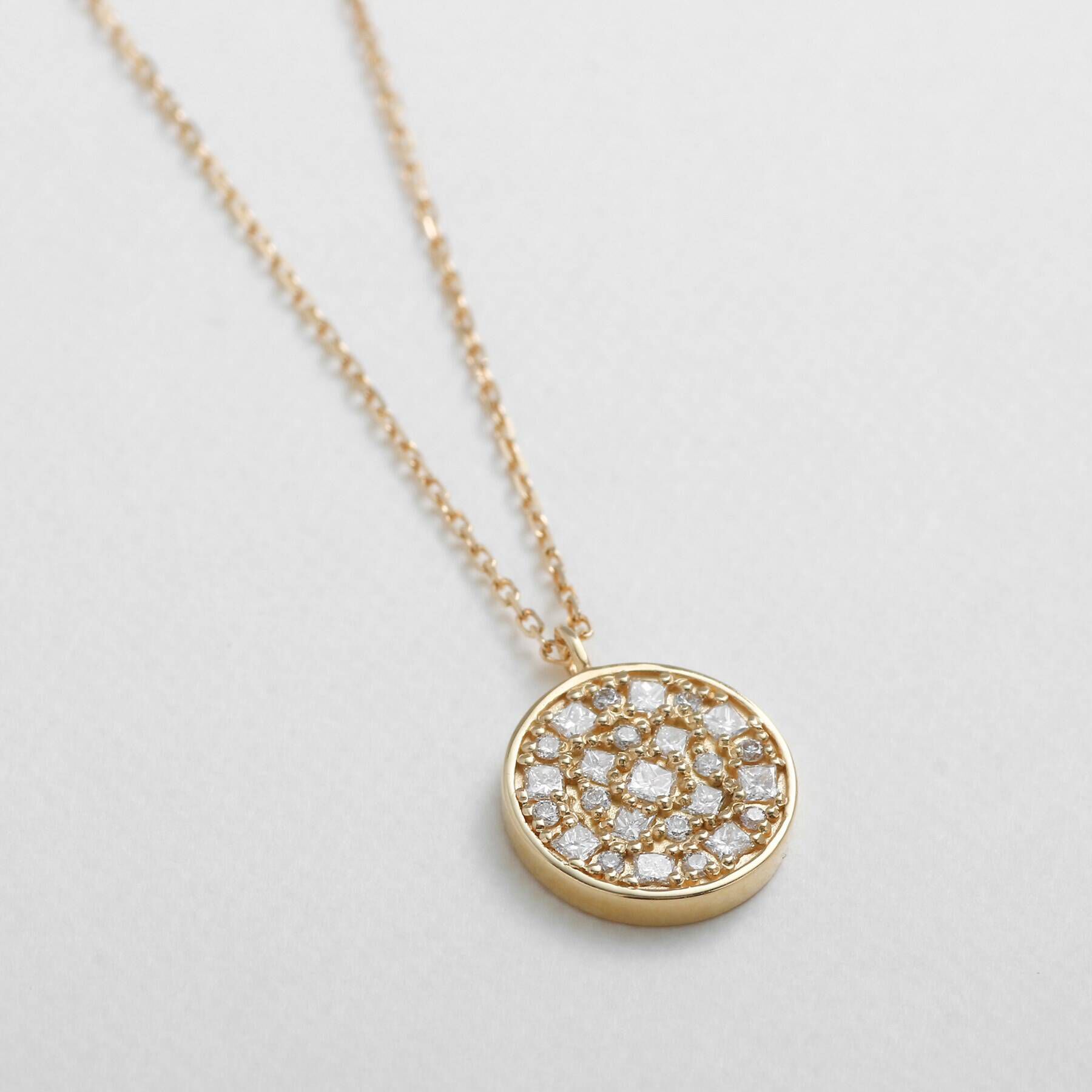 COCOSHNIK「K18ダイヤモンド プリンセスカット パヴェネックレス」|ネックレス|