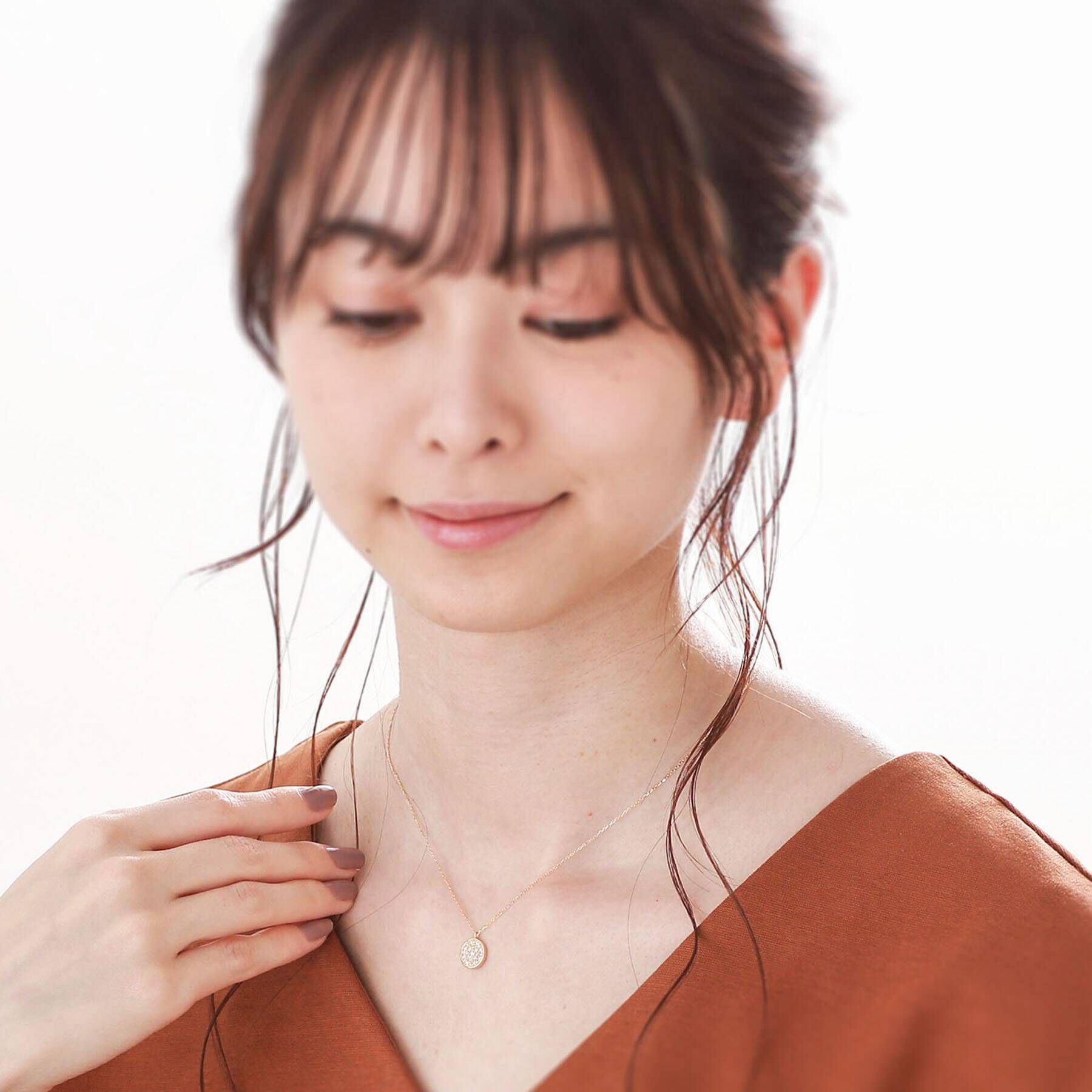 COCOSHNIK「K18ダイヤモンド プリンセスカット パヴェネックレス」|ネックレス|