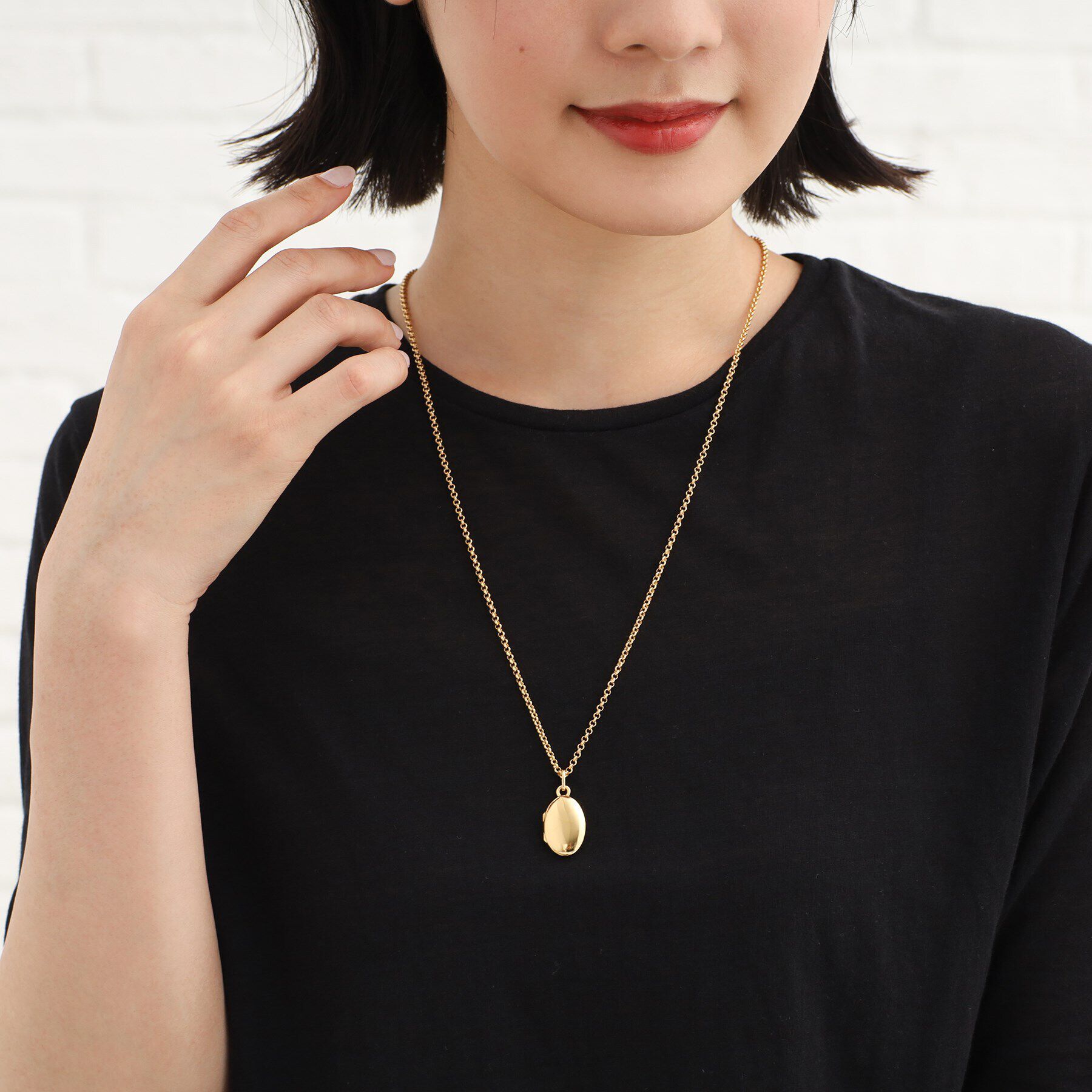 COCOSHNIK ONKITSCH「シルバー ロケットネックレス オーバル GP」|ネックレス|