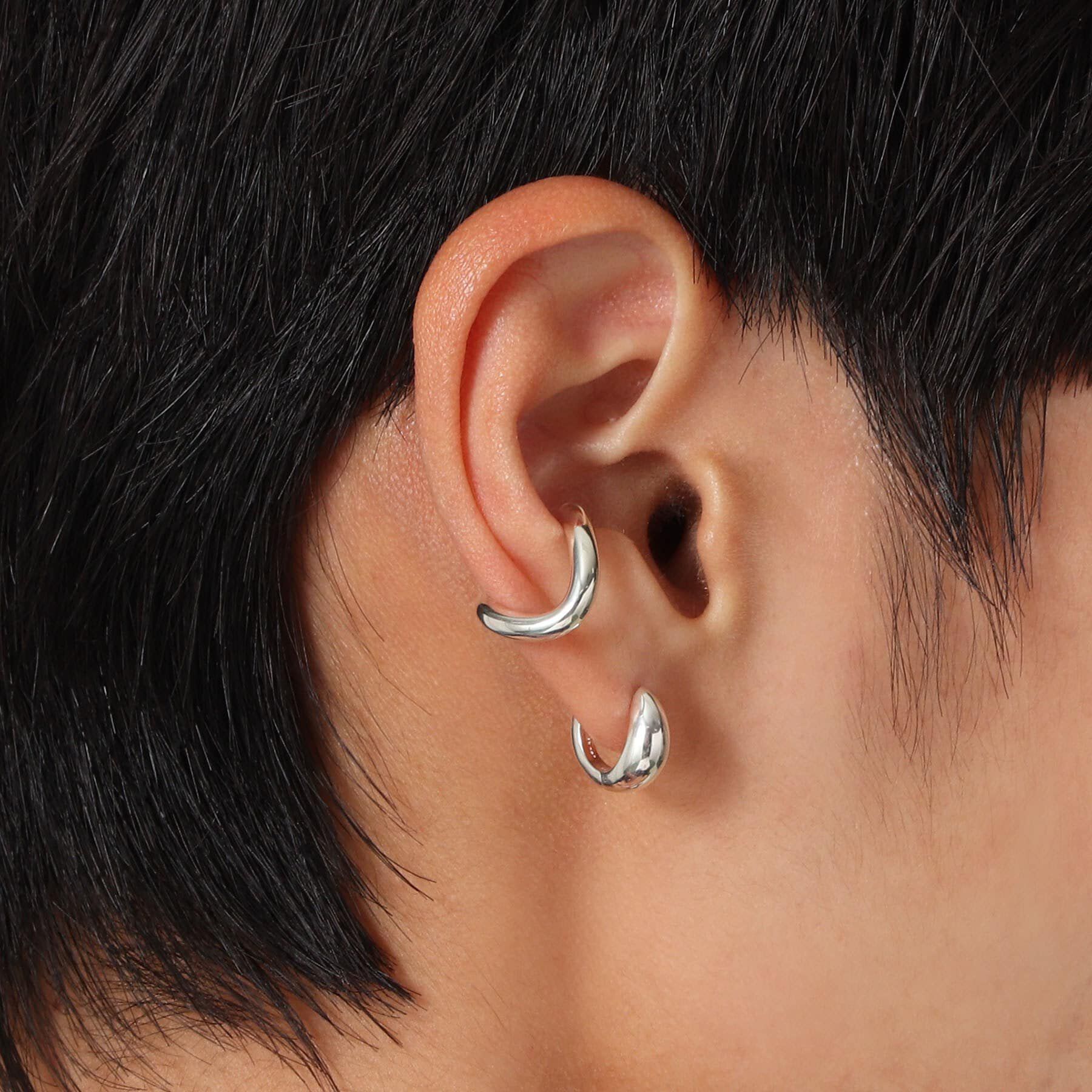 COCOSHNIK ONKITSCH「シルバー ハギーフープ マーキスピアス」|ピアス|