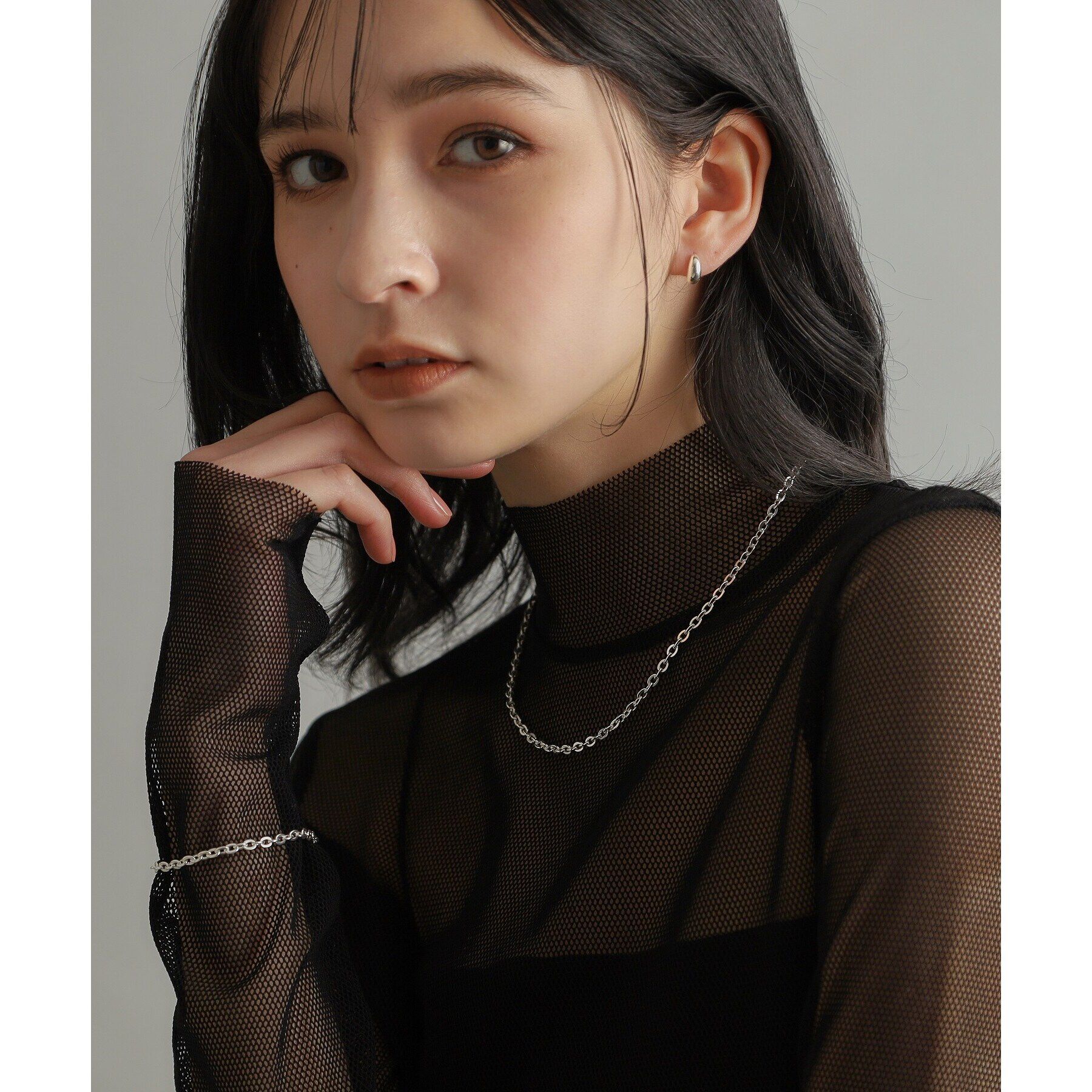 COCOSHNIK ONKITSCH「シルバー ハギーフープ マーキスピアス」|ピアス|