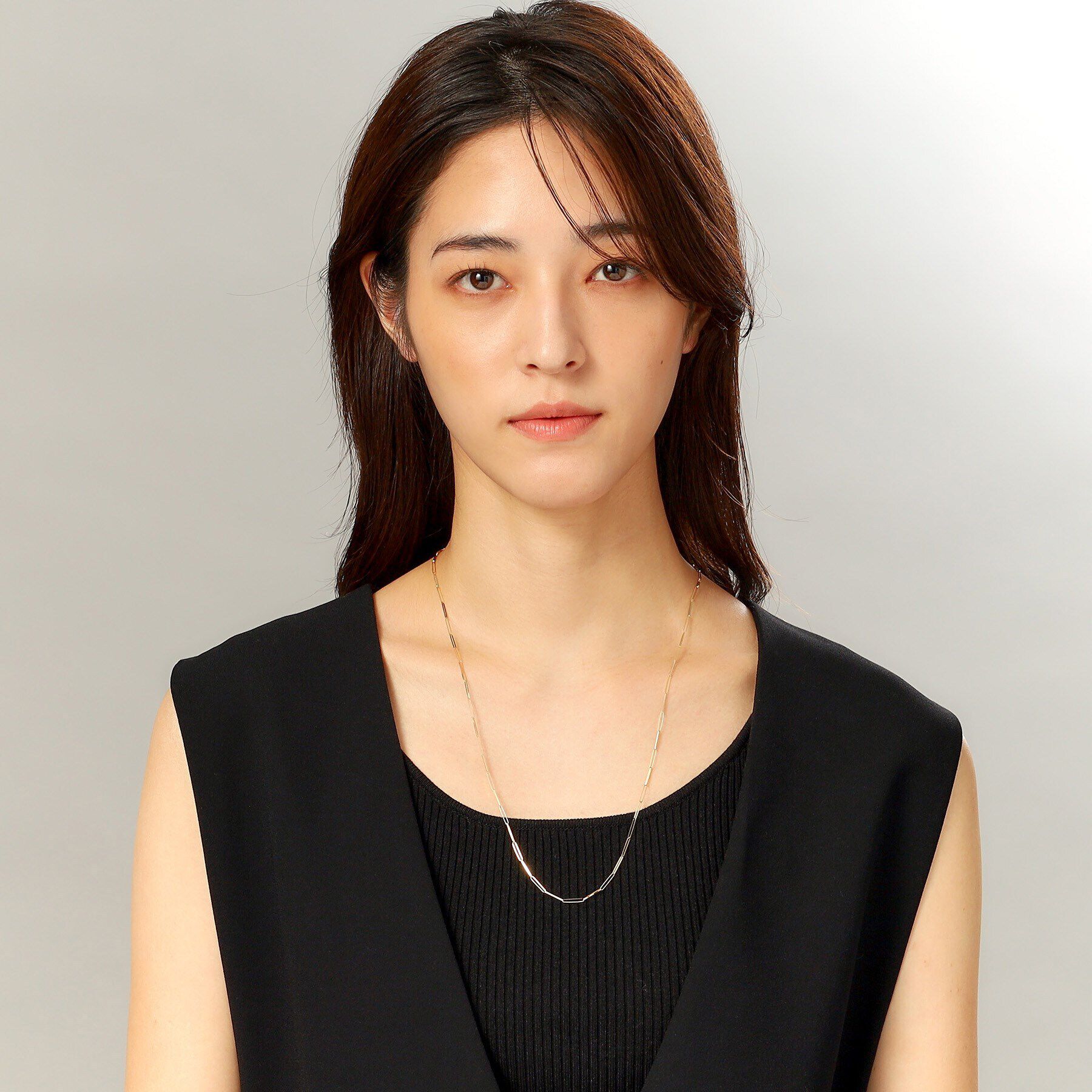 COCOSHNIK「K18リボンケーブルチェーン ネックレス大（60cm）」|ネックレス|